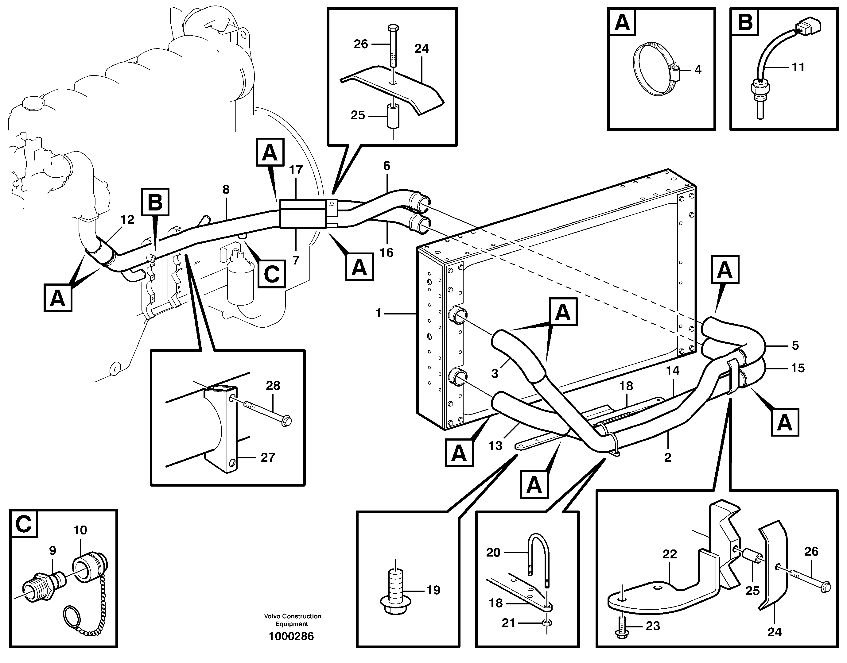 Схема запчастей Volvo A30D - 85391 Cooling system, radiator - coolant pump A30D S/N -11999, - 60093 USA S/N-72999 BRAZIL