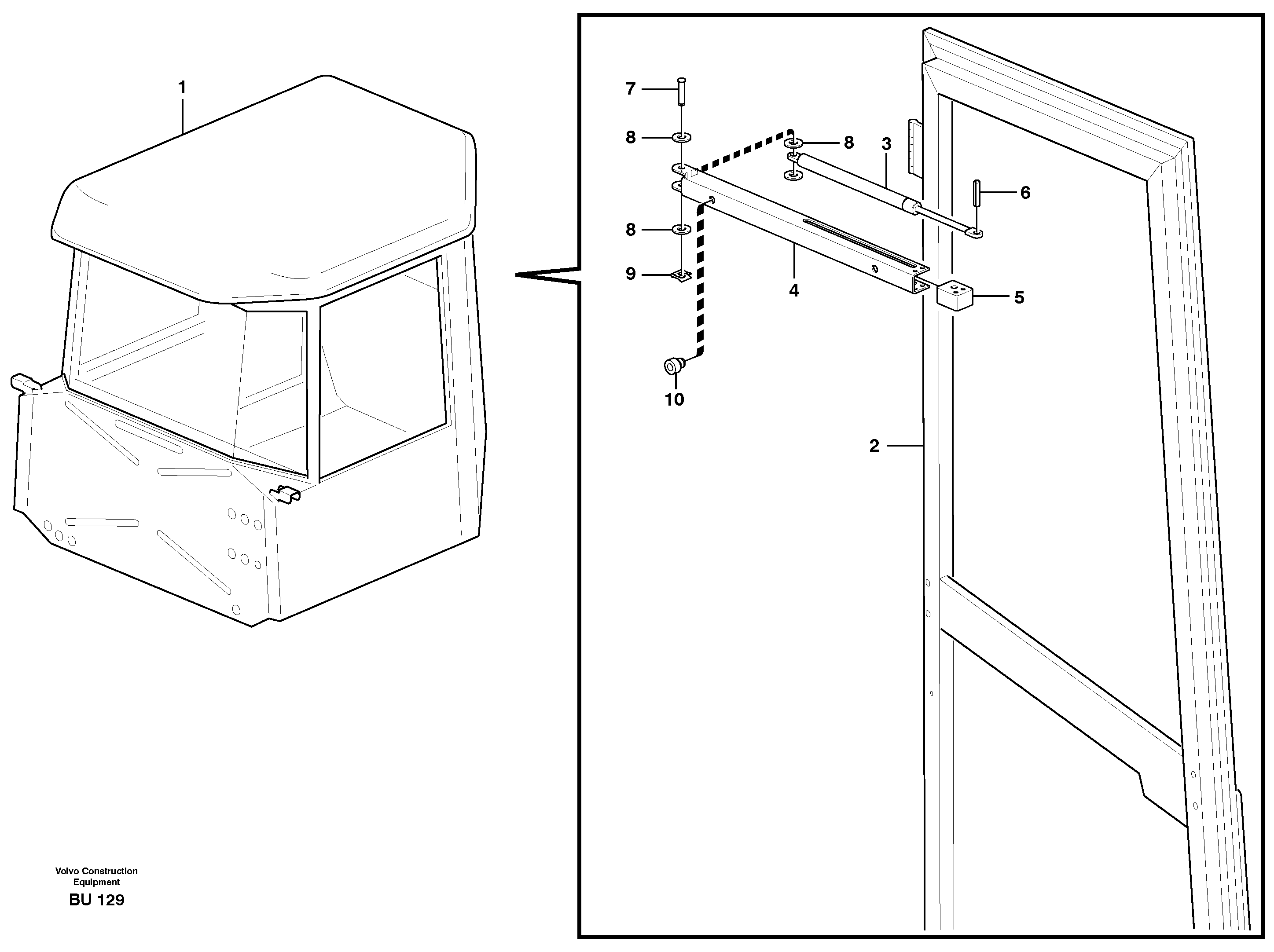 Схема запчастей Volvo A30D - 781 Door with fitting parts A30D S/N 12001 - S/N 73000 - BRA