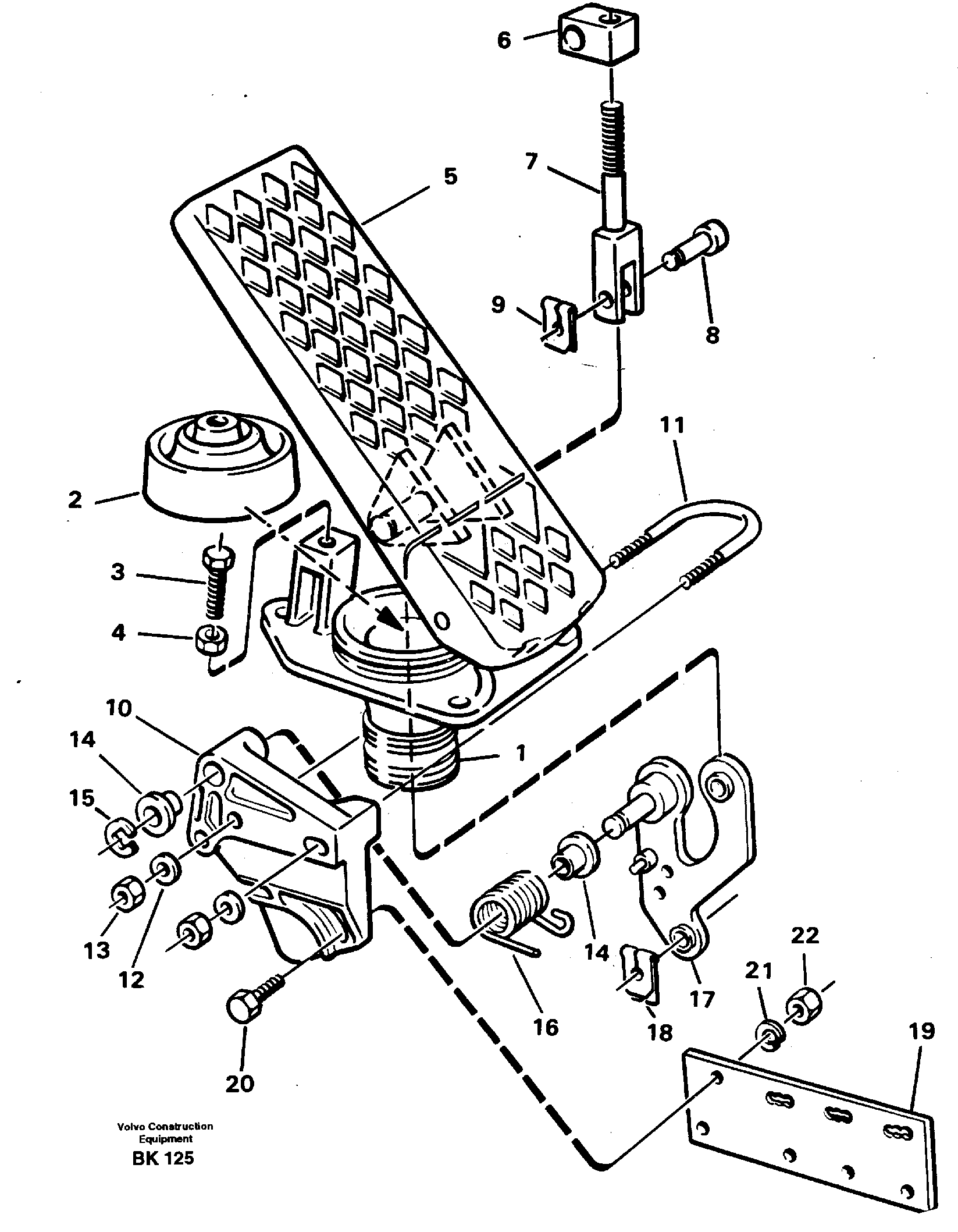 Схема запчастей Volvo A35C - 86062 Accelerator pedal A35C VOLVO BM VOLVO BM A35C SER NO - 4620