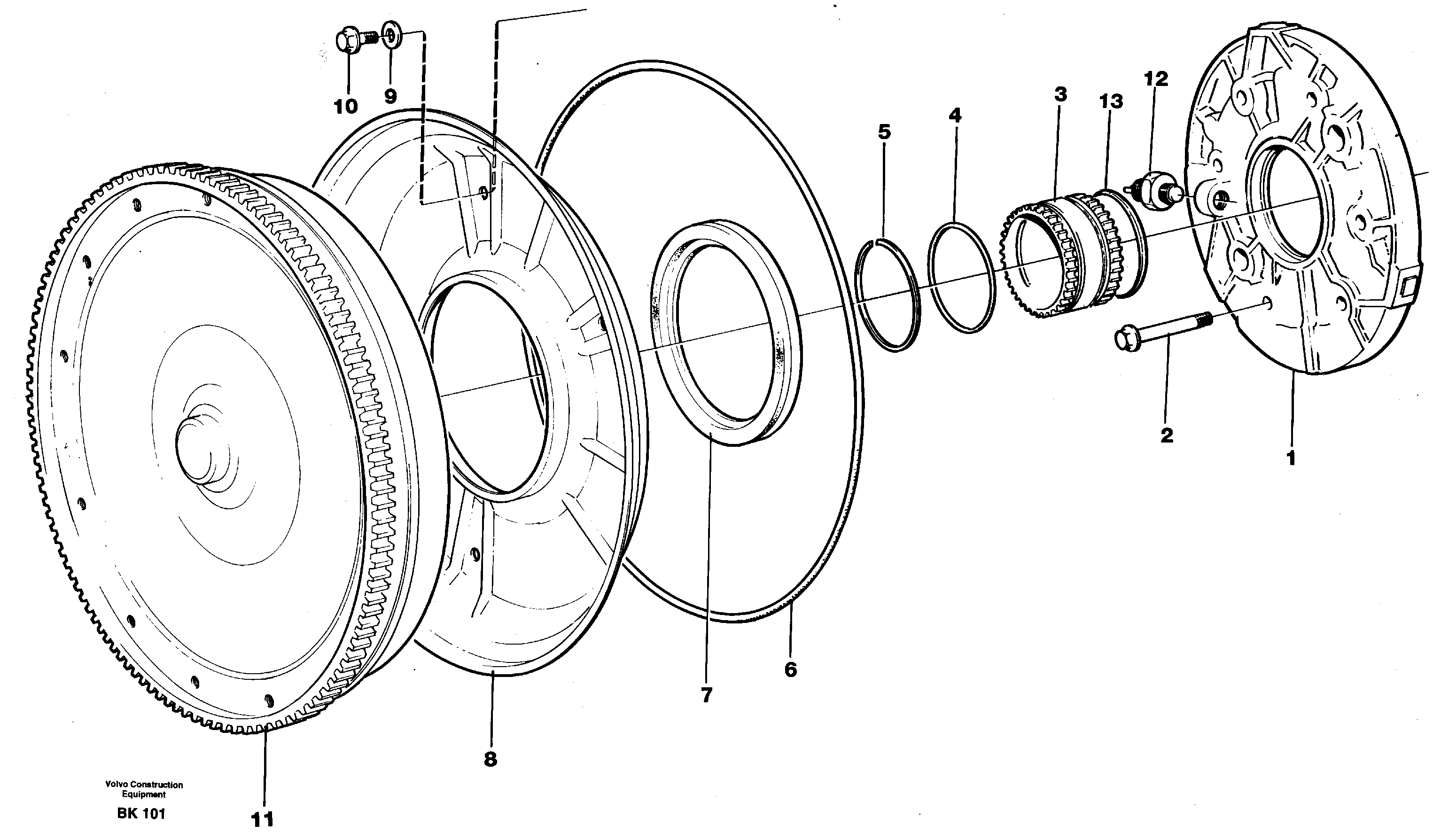 Схема запчастей Volvo A35C - 36857 Torque converter and oil pump A35C VOLVO BM VOLVO BM A35C SER NO - 4620