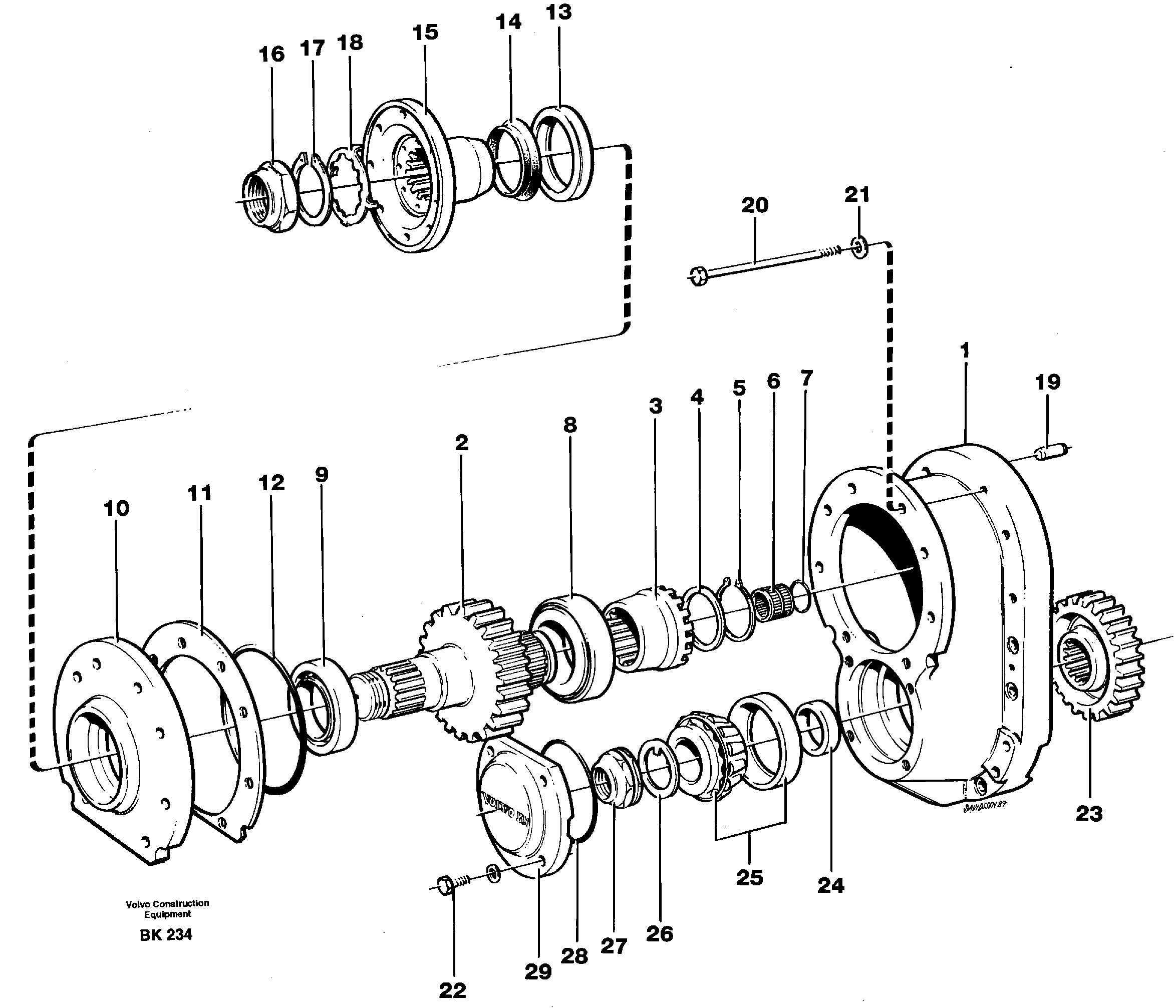 Схема запчастей Volvo A35C - 103203 Главная передача A35C VOLVO BM VOLVO BM A35C SER NO - 4620