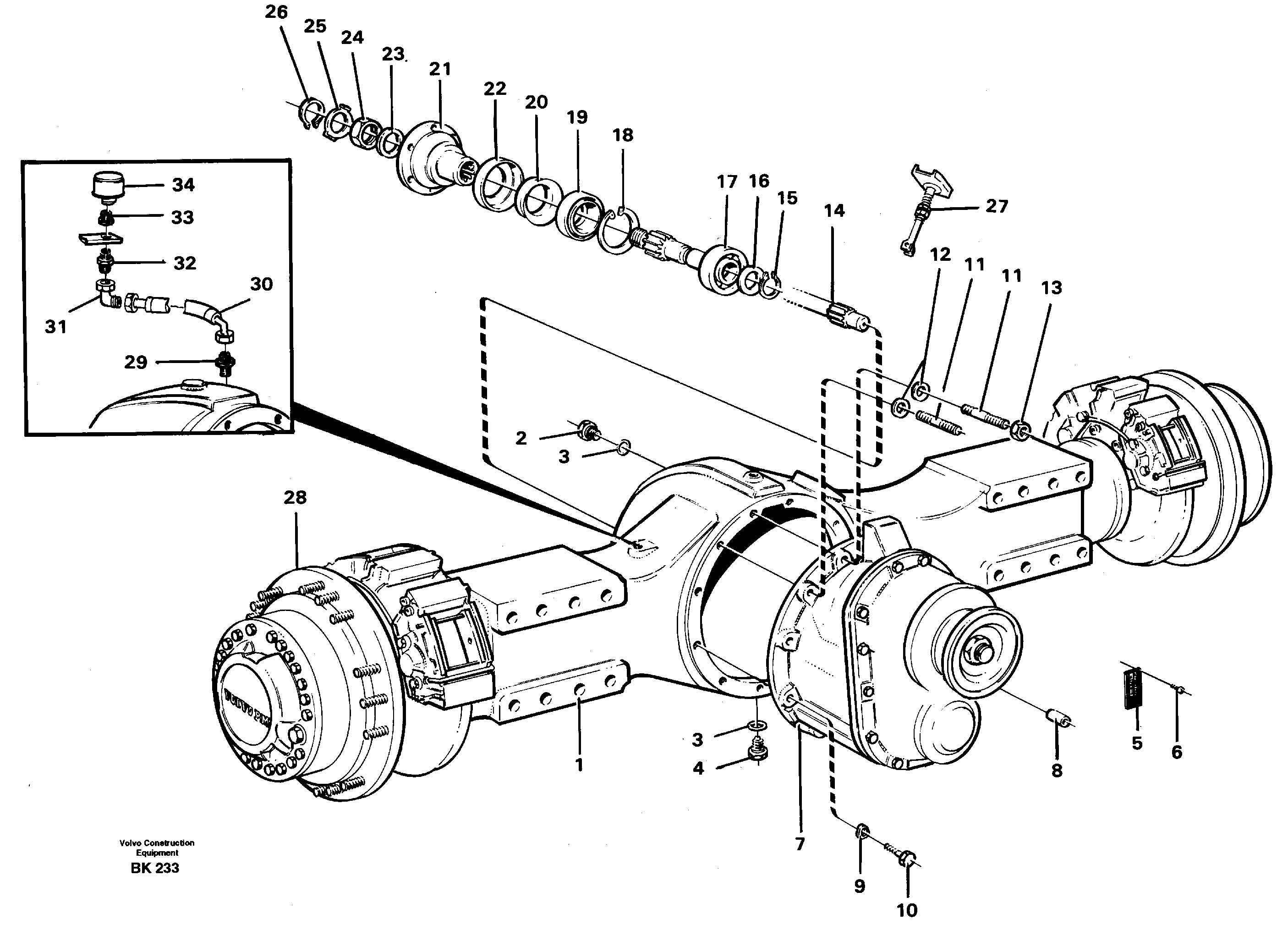 Схема запчастей Volvo A35C - 88597 Planetary axle, axle 1 load unit A35C VOLVO BM VOLVO BM A35C SER NO - 4620