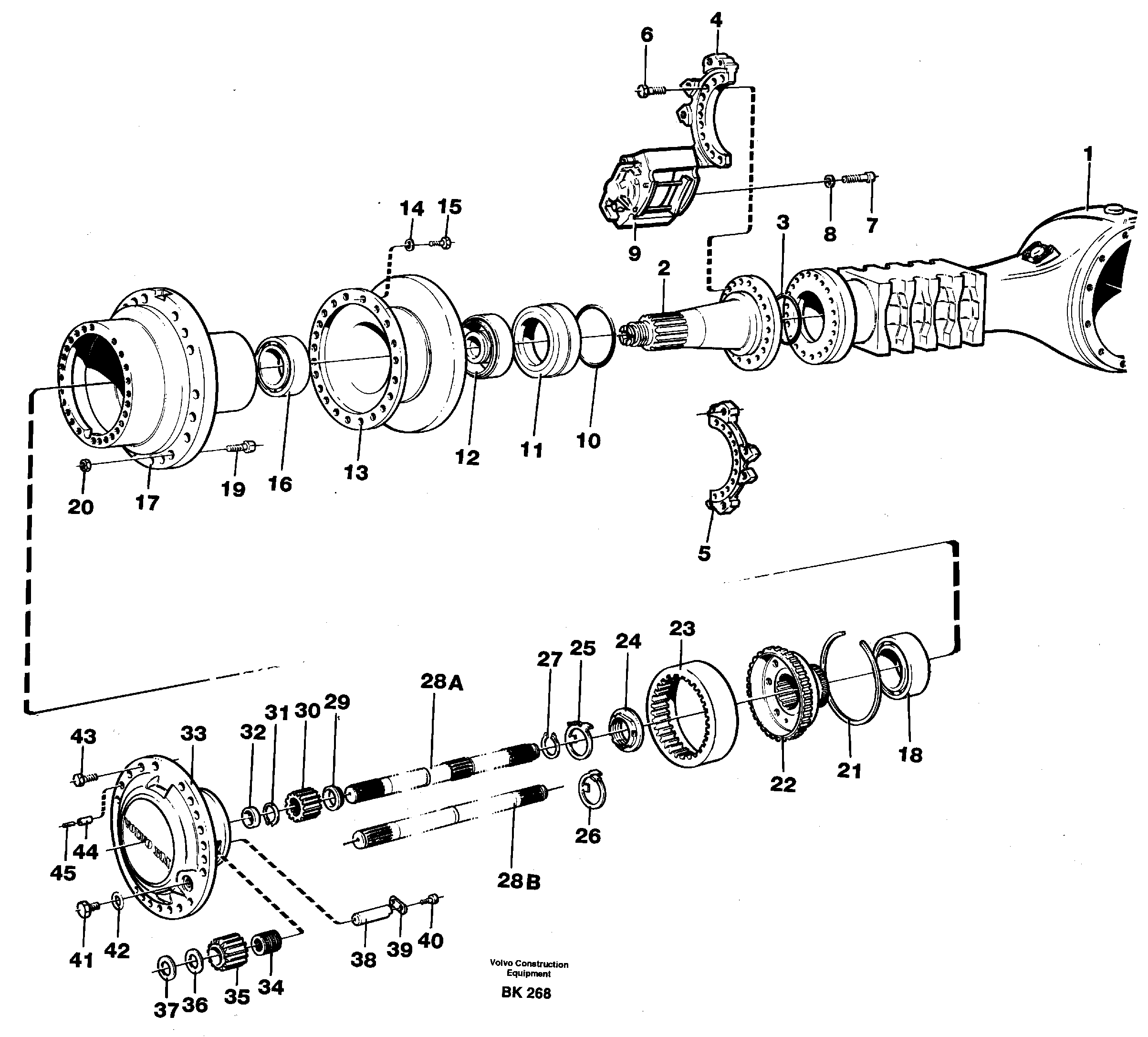 Схема запчастей Volvo A35C - 91434 Hub reduction, axle 1 load unit A35C VOLVO BM VOLVO BM A35C SER NO - 4620