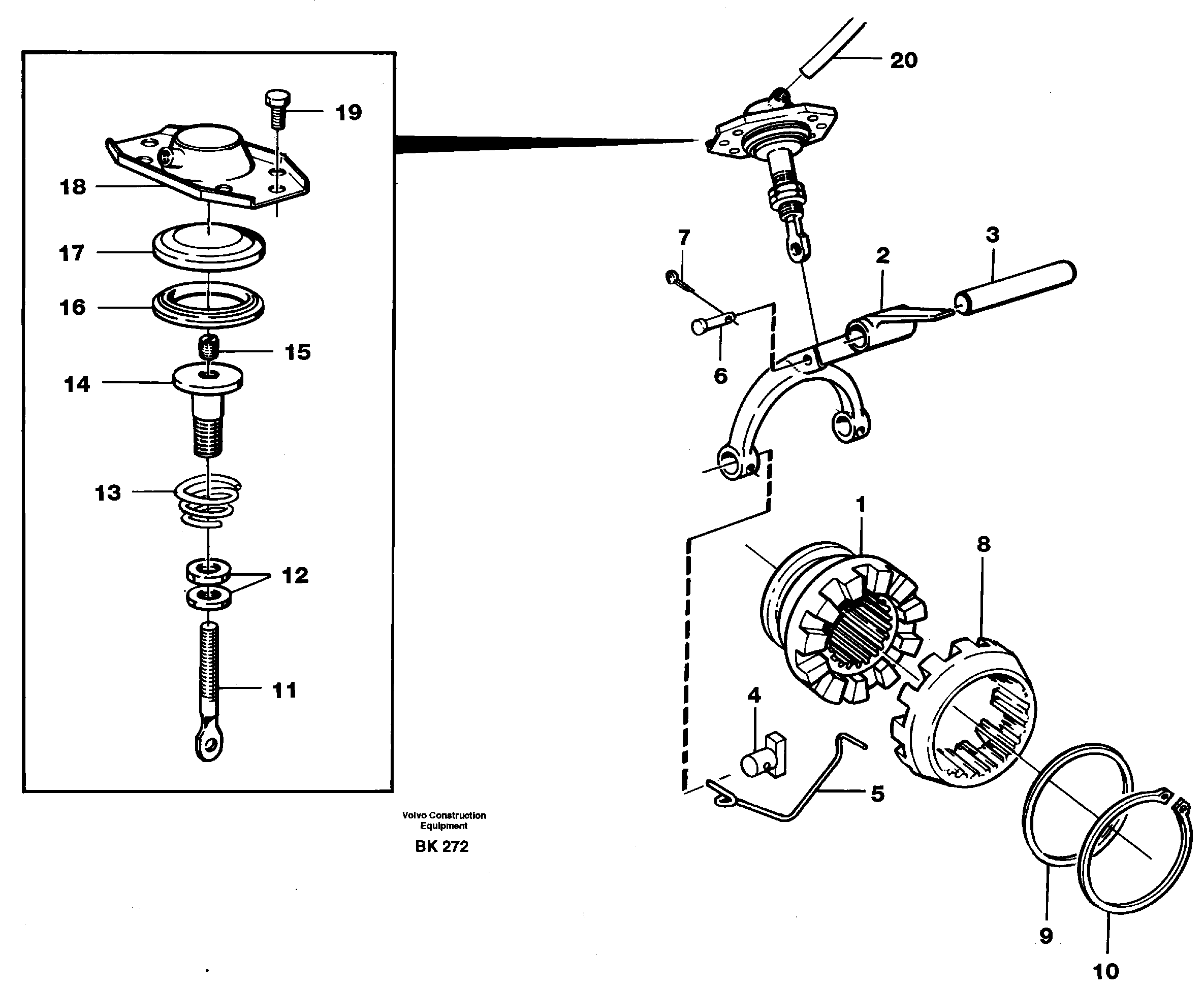 Схема запчастей Volvo A35C - 19727 Differential lock A35C VOLVO BM VOLVO BM A35C SER NO - 4620