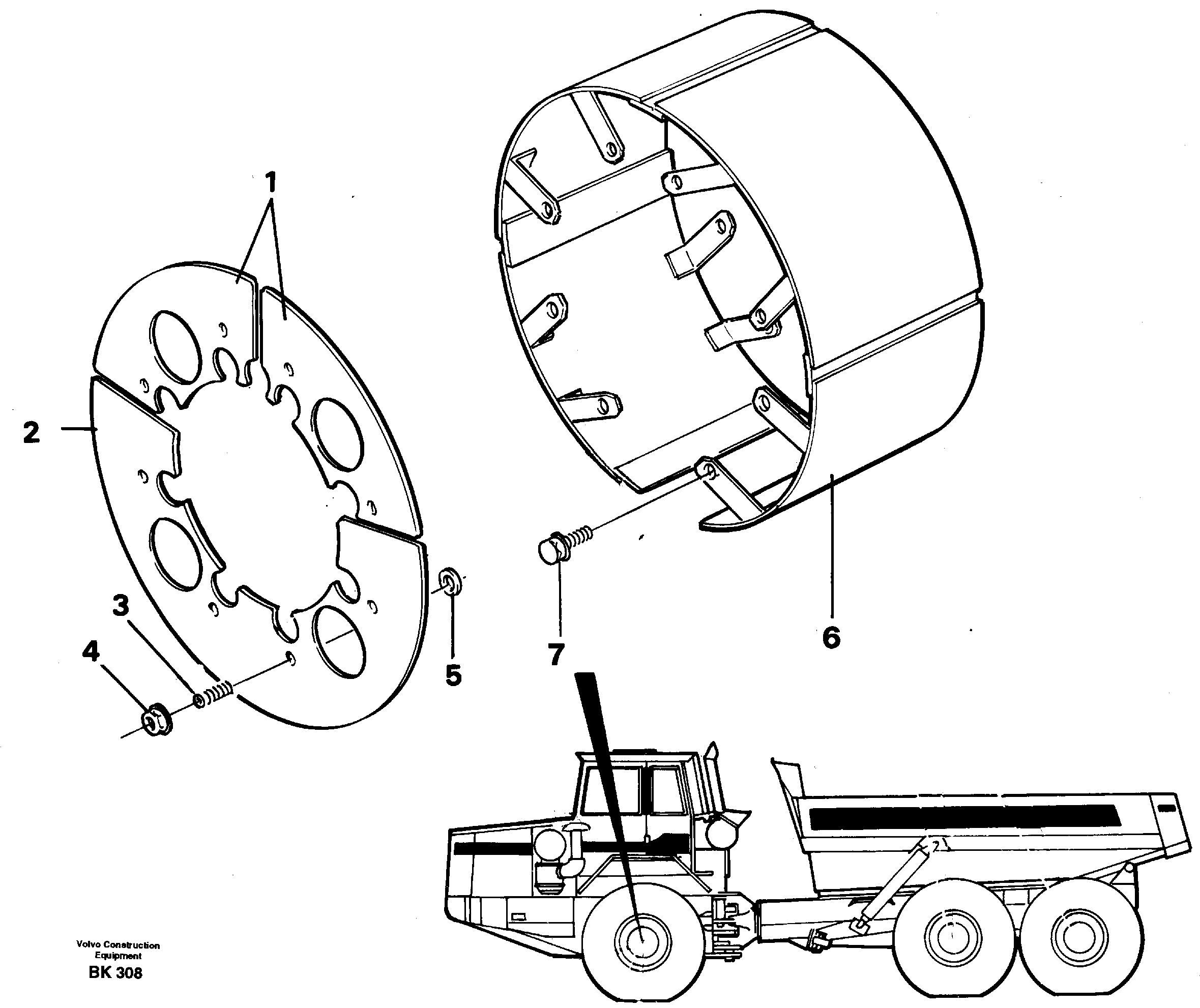 Схема запчастей Volvo A35C - 50647 Brake shield A35C VOLVO BM VOLVO BM A35C SER NO - 4620