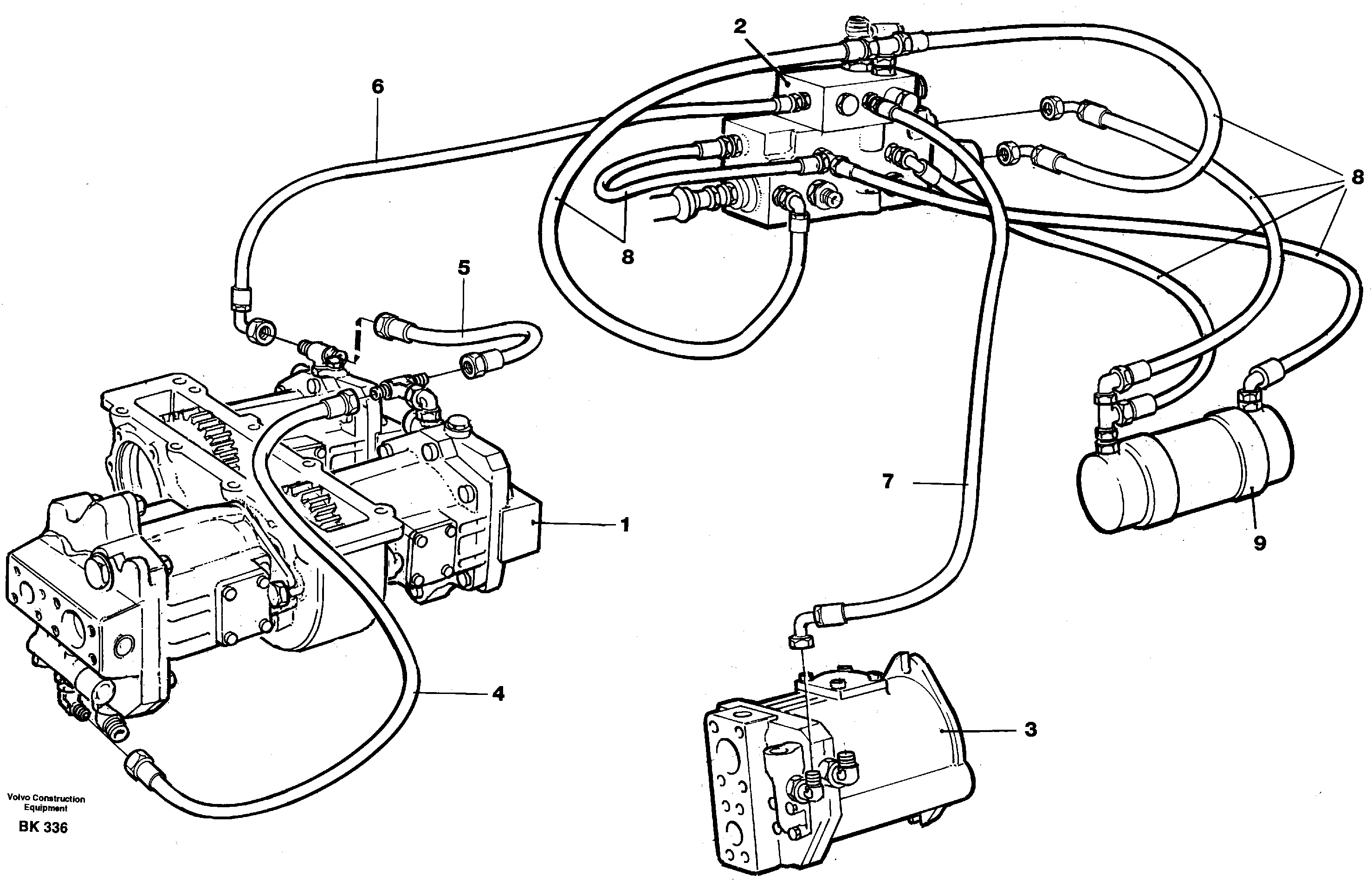 Схема запчастей Volvo A35C - 20624 Steering system, pipes and hoses A35C VOLVO BM VOLVO BM A35C SER NO - 4620