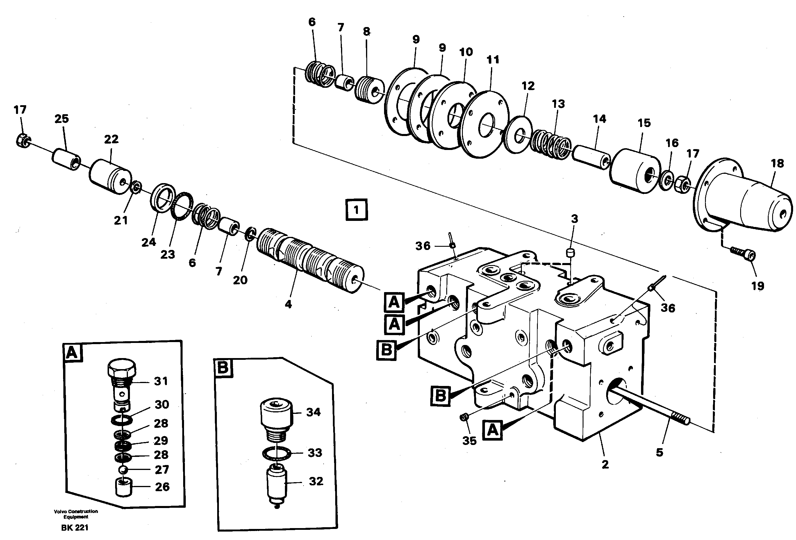 Схема запчастей Volvo A35C - 21835 Steering unit A35C VOLVO BM VOLVO BM A35C SER NO - 4620