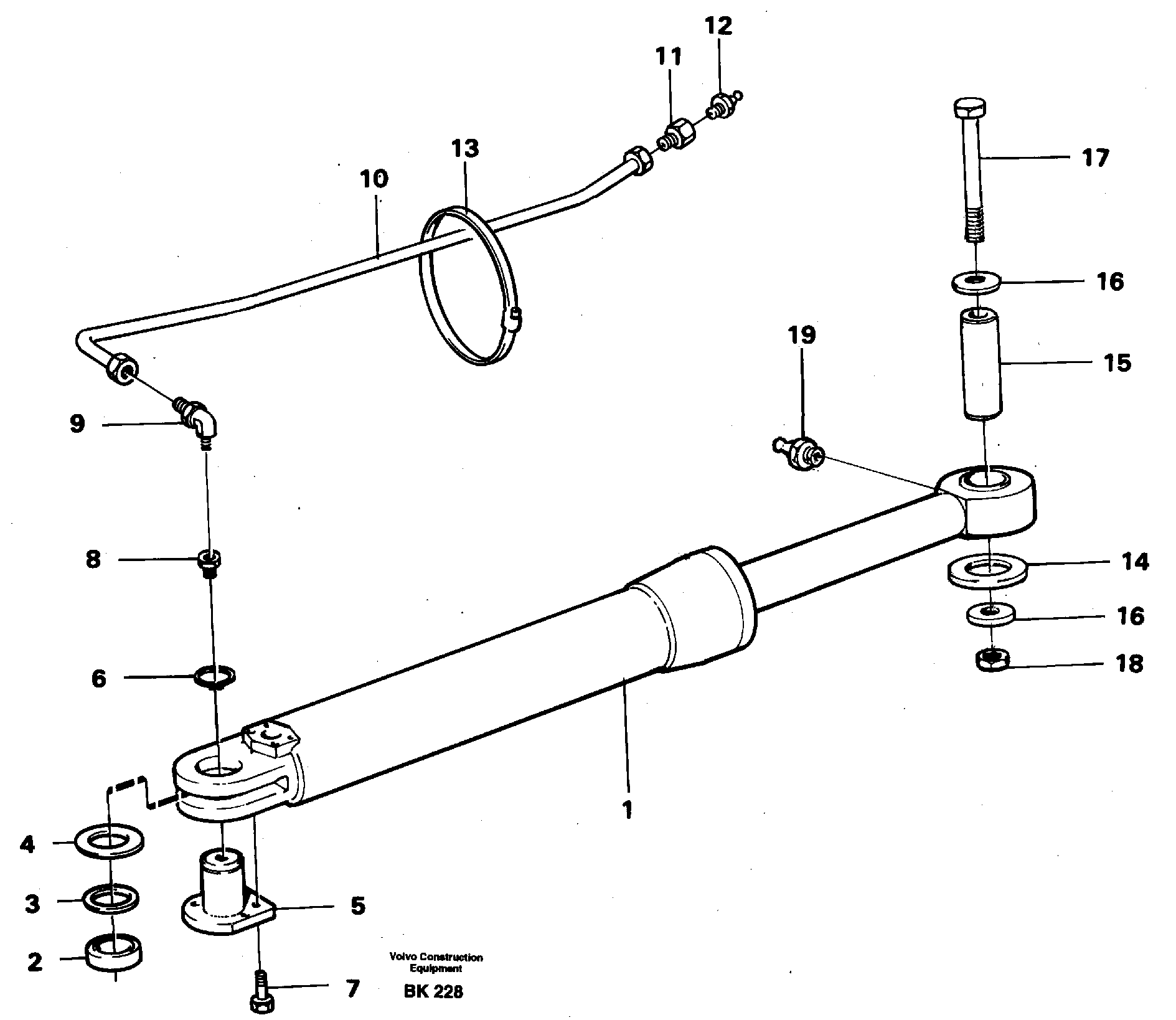 Схема запчастей Volvo A35C - 55549 Hydraulic cylinder with fitting parts A35C VOLVO BM VOLVO BM A35C SER NO - 4620