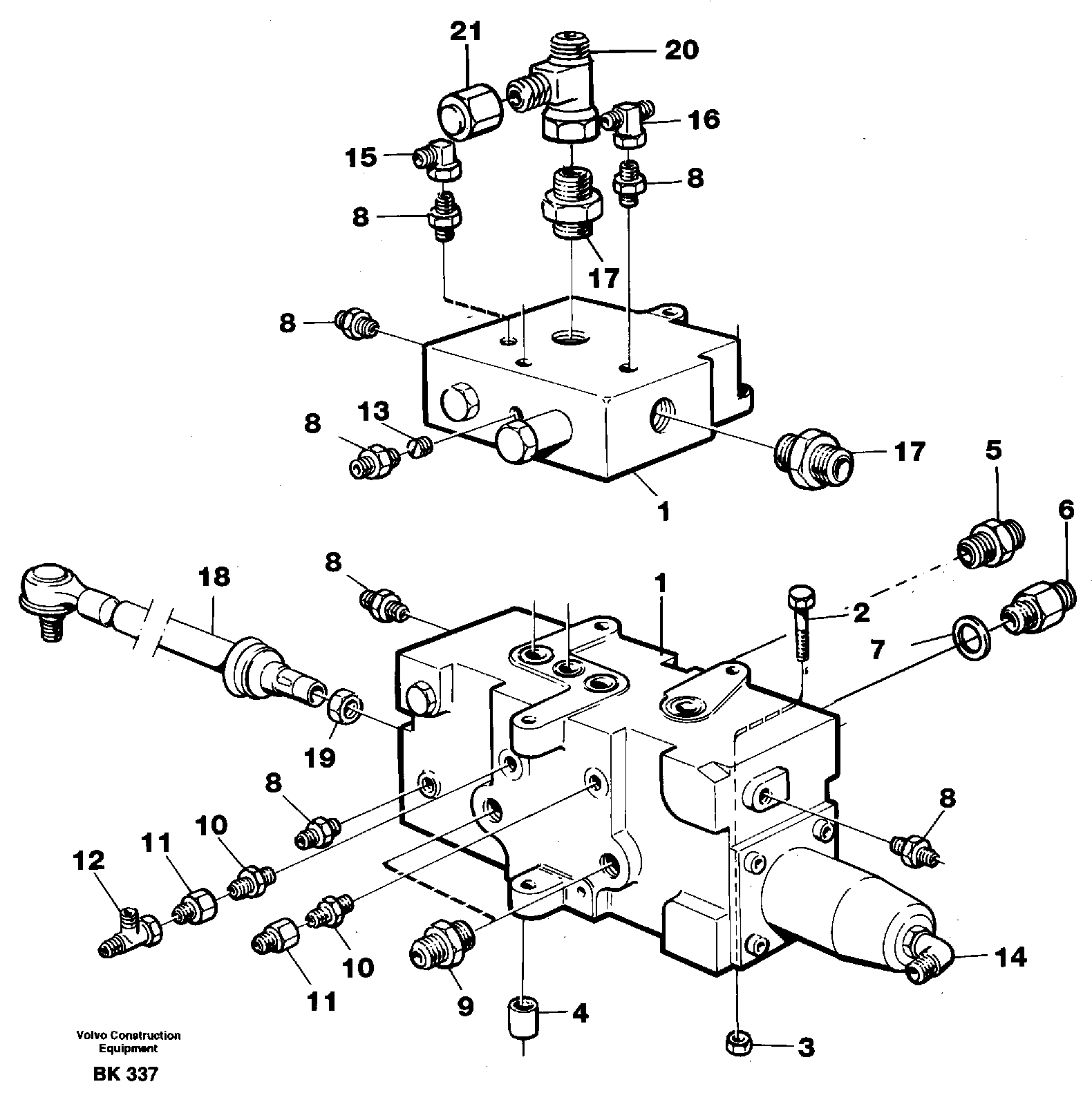 Схема запчастей Volvo A35C - 6488 Control valve with fitting parts A35C VOLVO BM VOLVO BM A35C SER NO - 4620