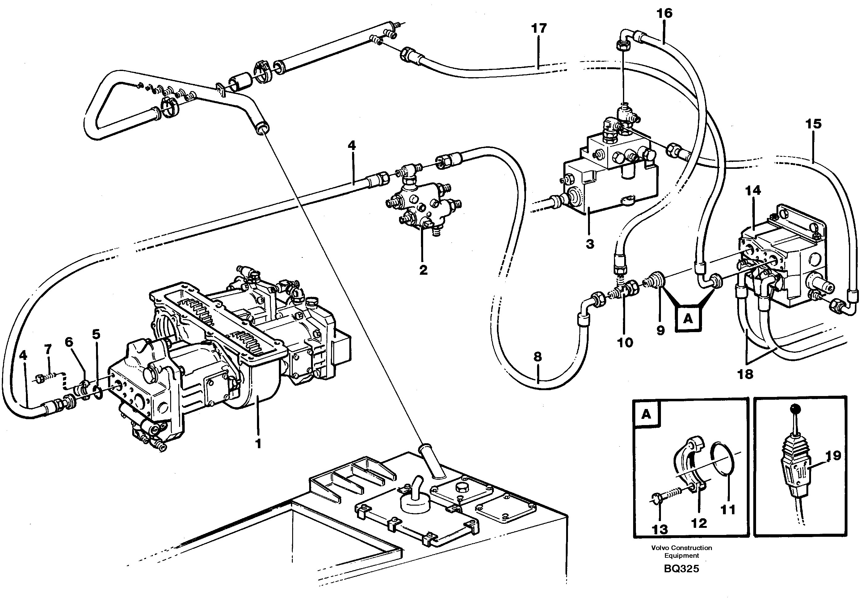 Схема запчастей Volvo A35C - 54471 Tipping system, motor unit A35C SER NO 4621-, SER NO USA 60001-