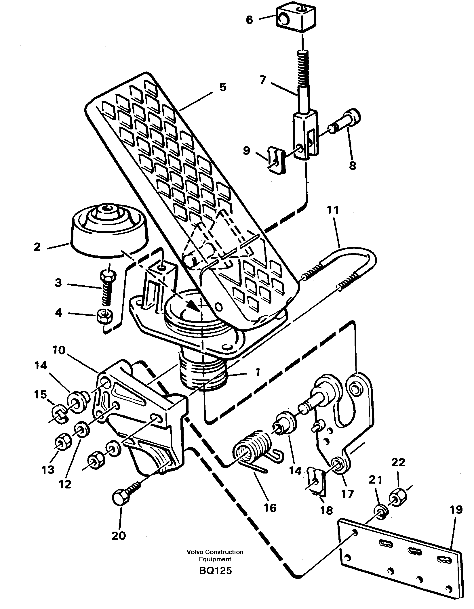 Схема запчастей Volvo A35C - 85731 Accelerator pedal A35C SER NO 4621-, SER NO USA 60001-