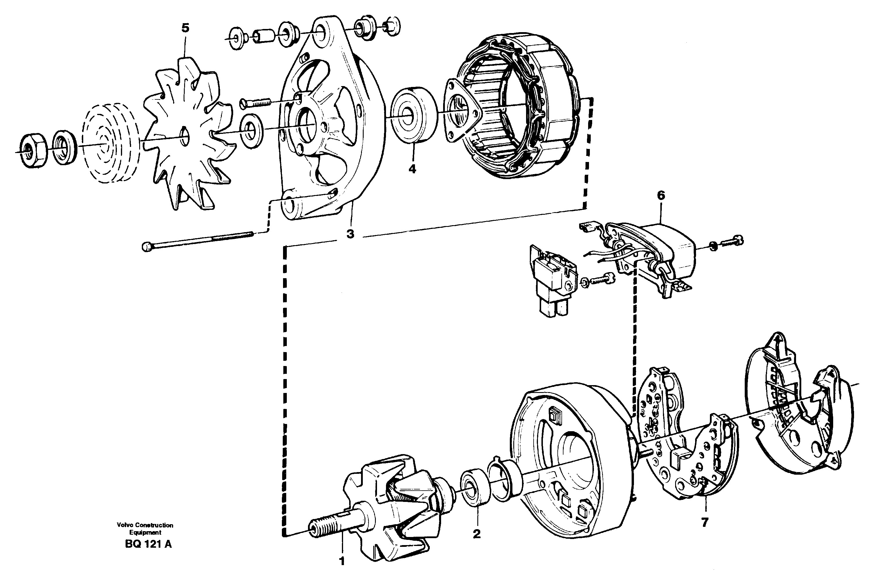 Схема запчастей Volvo A35C - 24127 Alternator A35C SER NO 4621-, SER NO USA 60001-