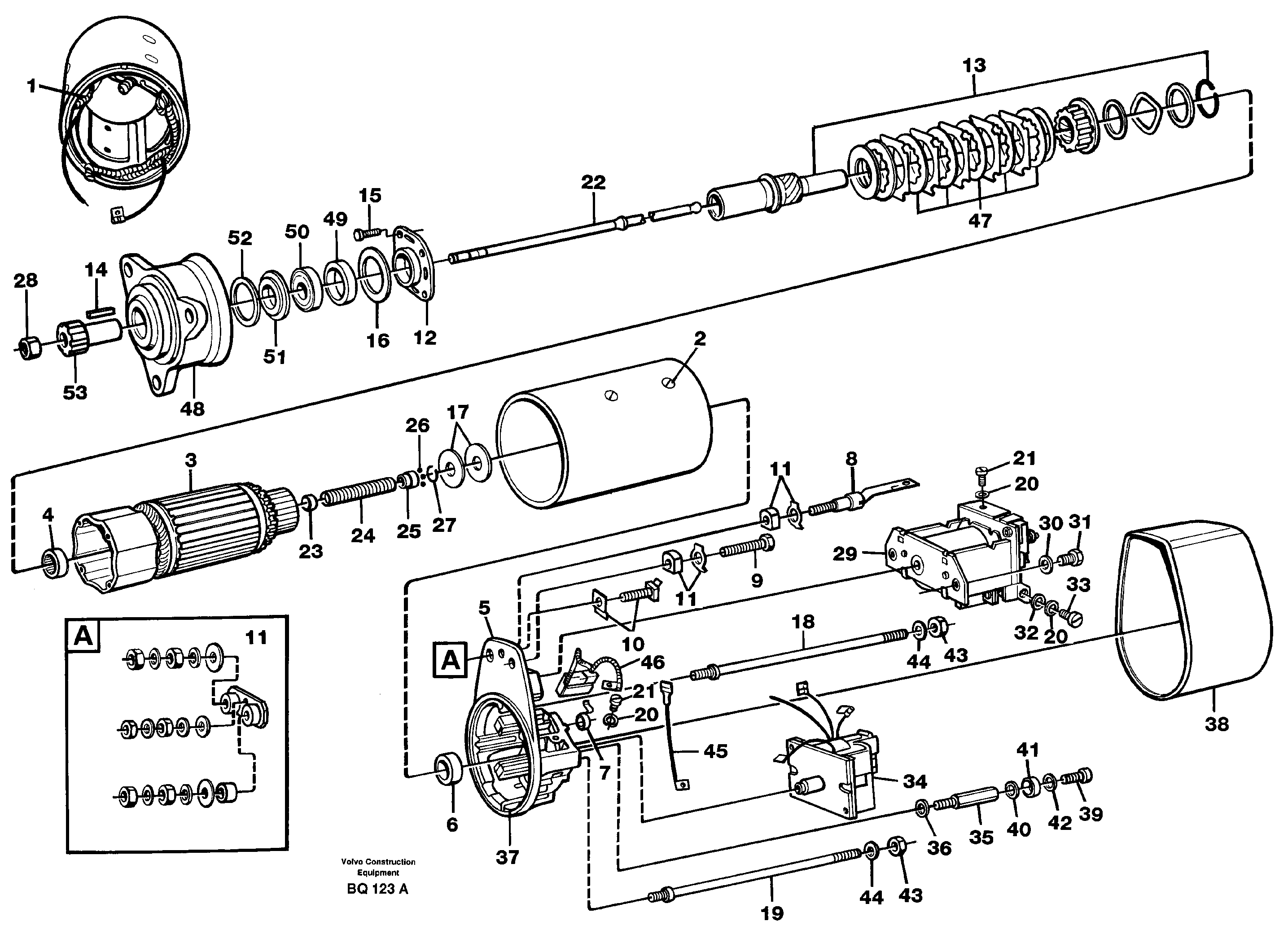 Схема запчастей Volvo A35C - 23354 Starter motor A35C SER NO 4621-, SER NO USA 60001-