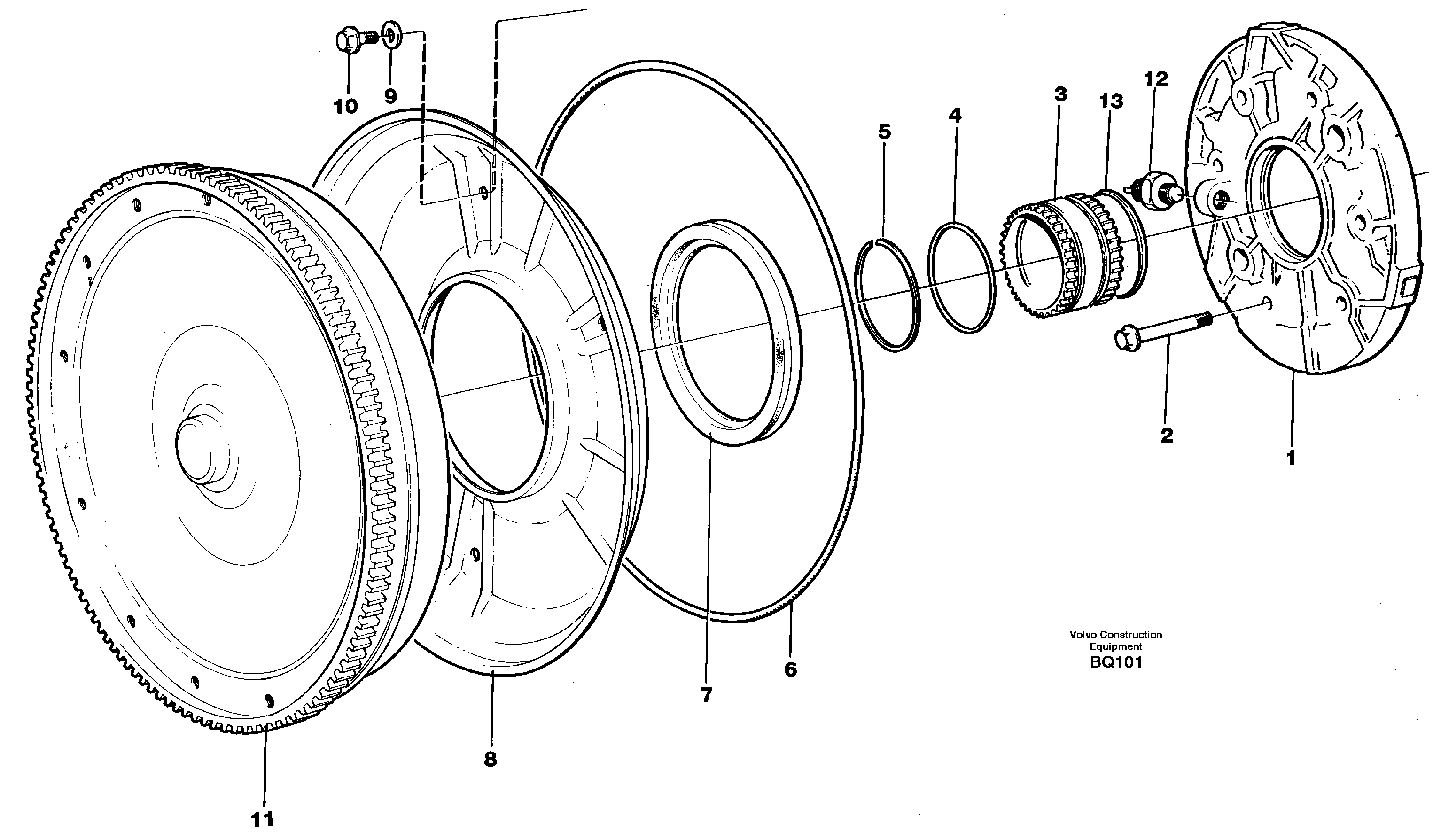 Схема запчастей Volvo A35C - 37840 Torque converter and oil pump A35C SER NO 4621-, SER NO USA 60001-