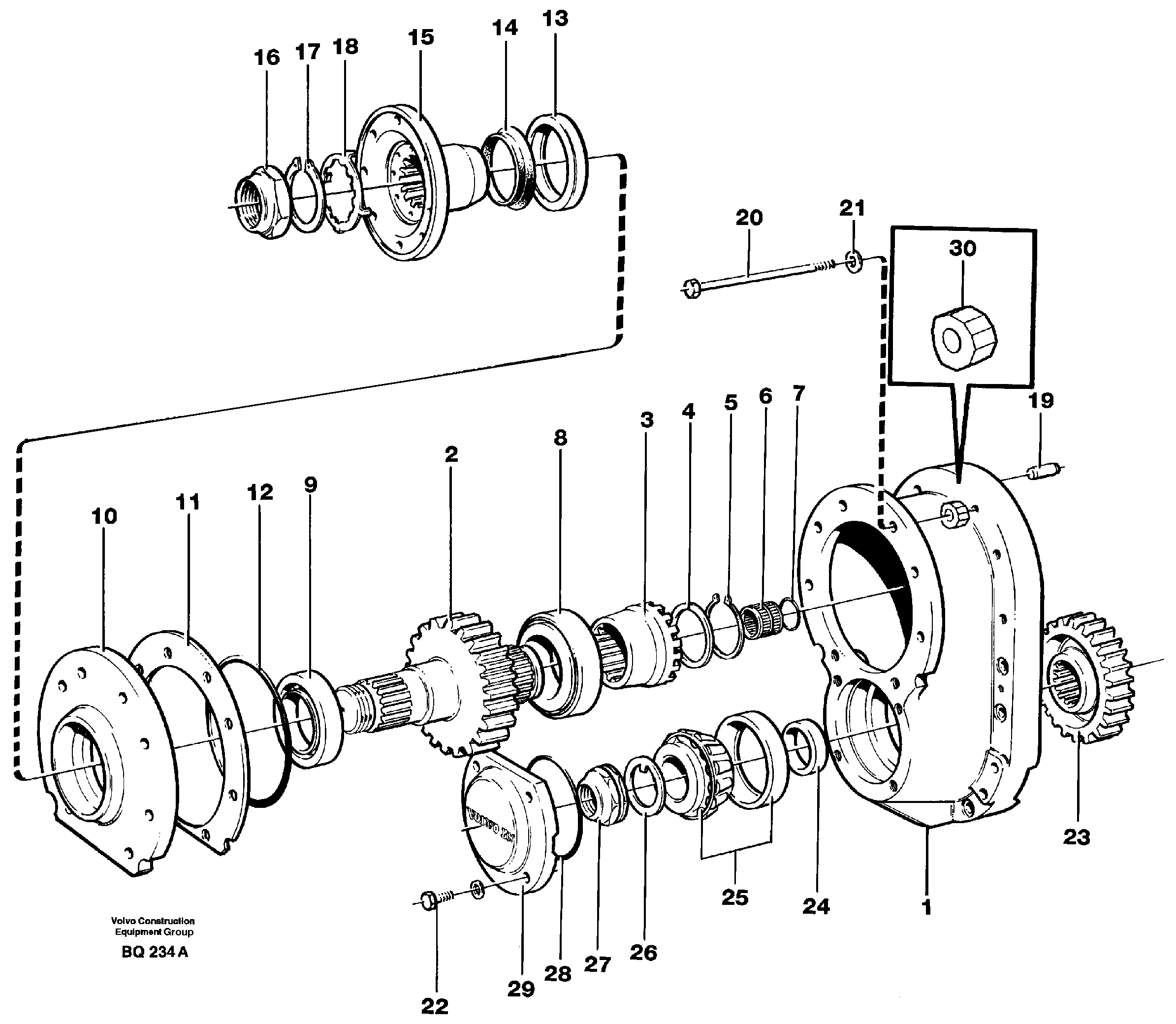 Схема запчастей Volvo A35C - 103457 Главная передача A35C SER NO 4621-, SER NO USA 60001-