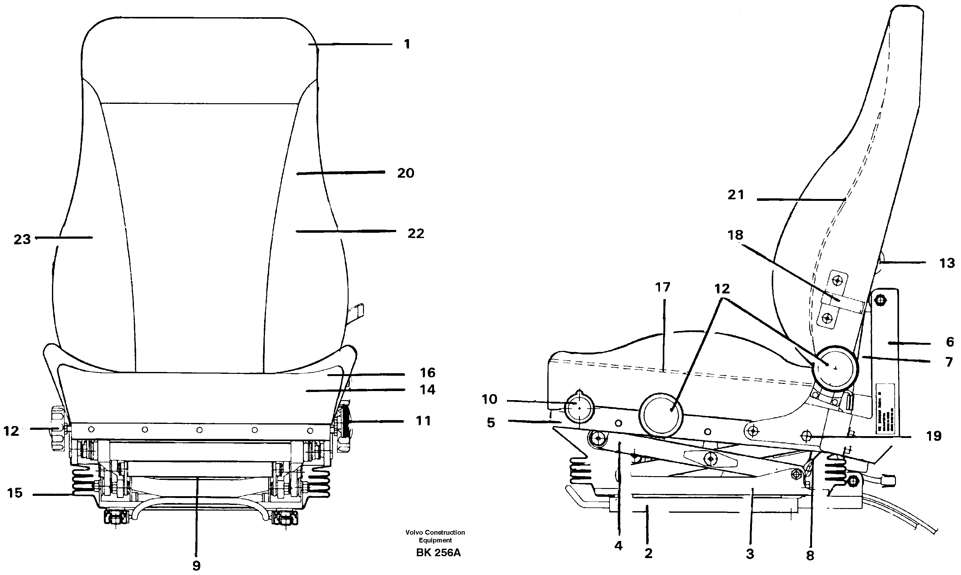 Схема запчастей Volvo A35C - 24802 Operators seat A35C VOLVO BM VOLVO BM A35C SER NO - 4620