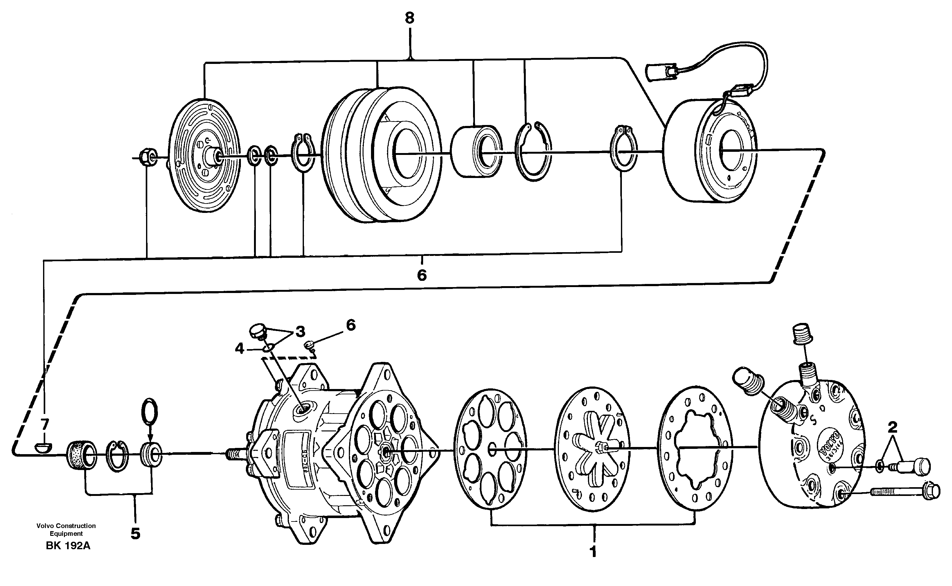 Схема запчастей Volvo A35C - 12883 Air compressor A35C VOLVO BM VOLVO BM A35C SER NO - 4620