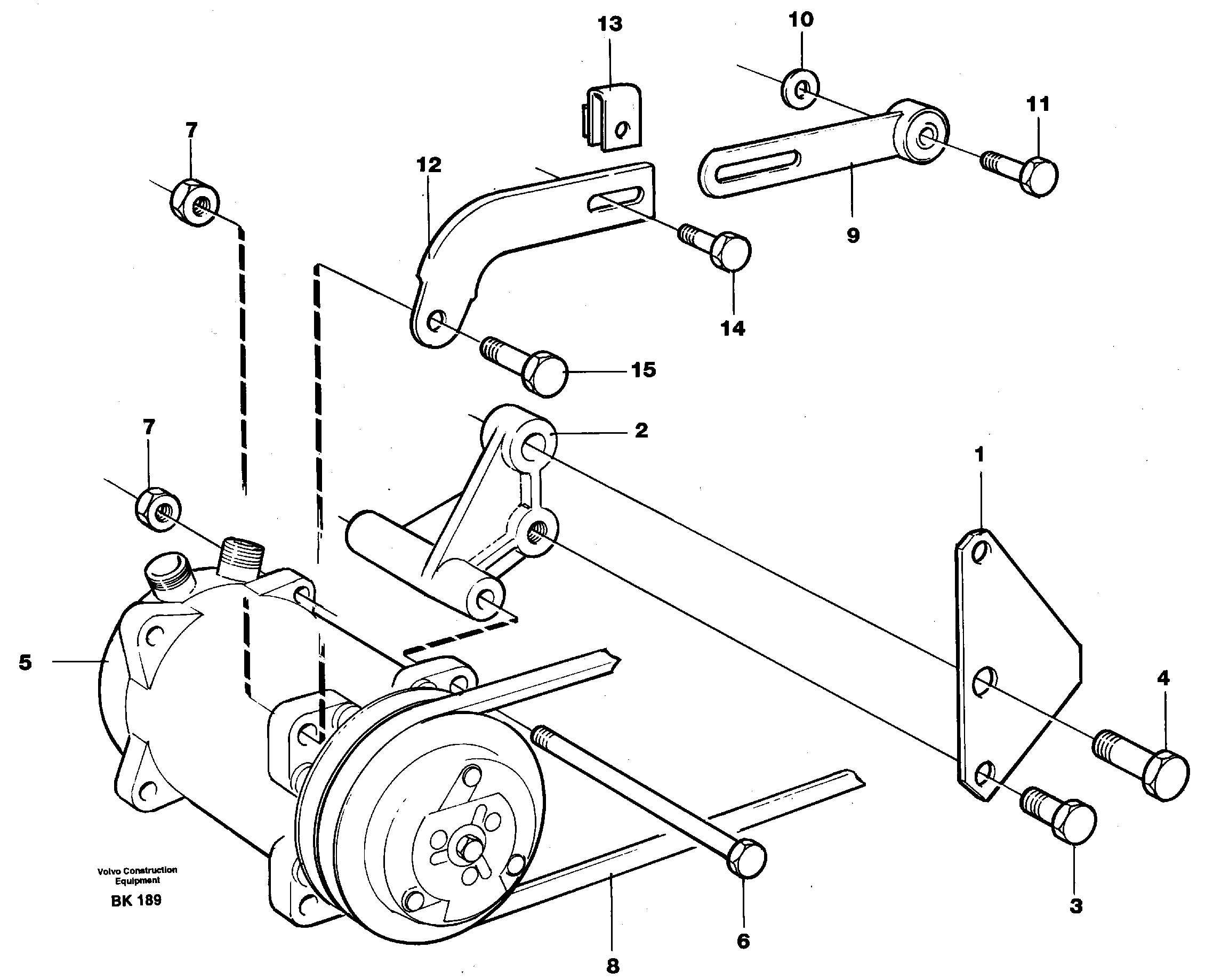 Схема запчастей Volvo A35C - 55557 Compressor for cooling agent R134a with fitting parts A35C VOLVO BM VOLVO BM A35C SER NO - 4620