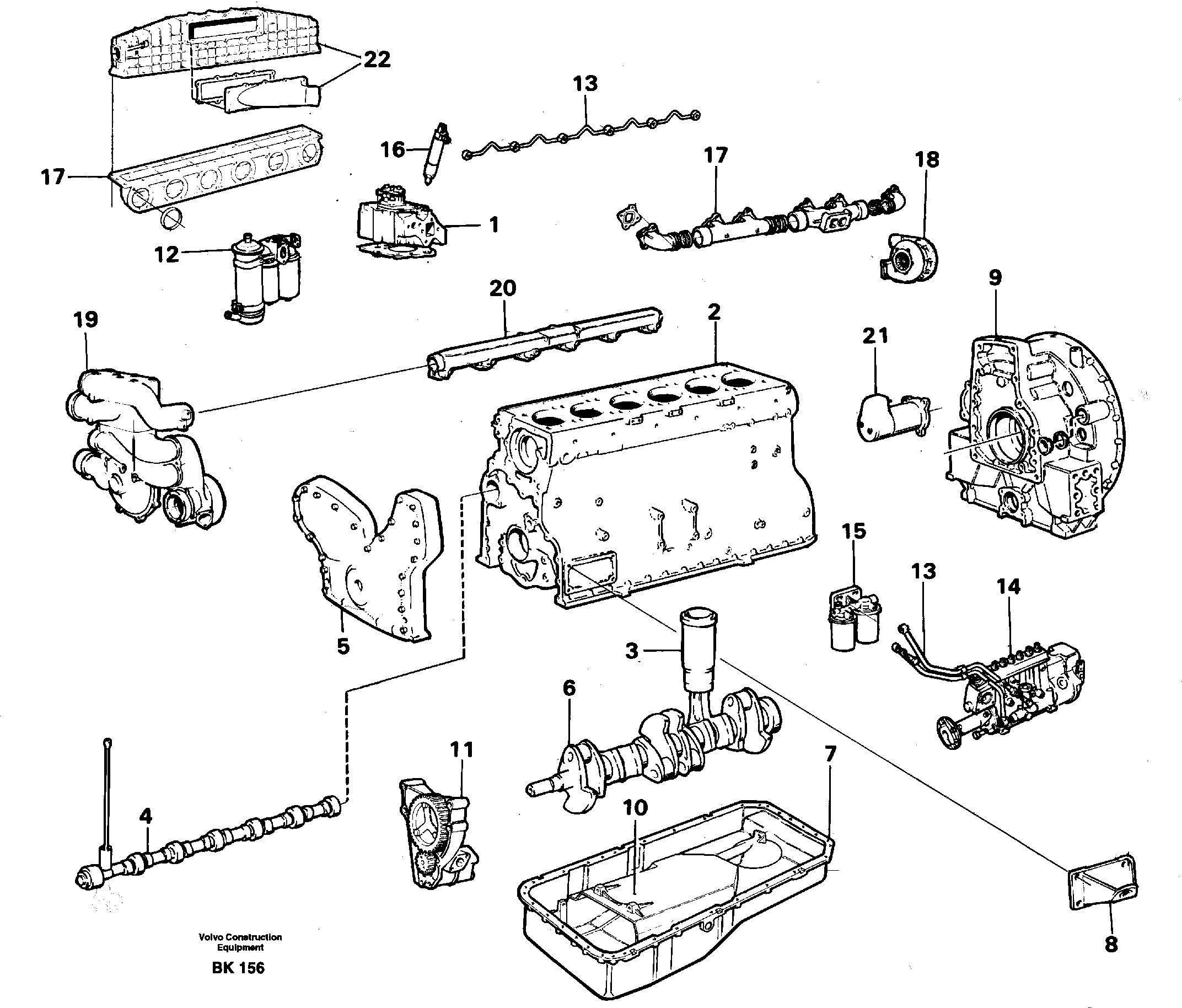 Схема запчастей Volvo A35C - 23845 Двигатель в сборе A35C VOLVO BM VOLVO BM A35C SER NO - 4620