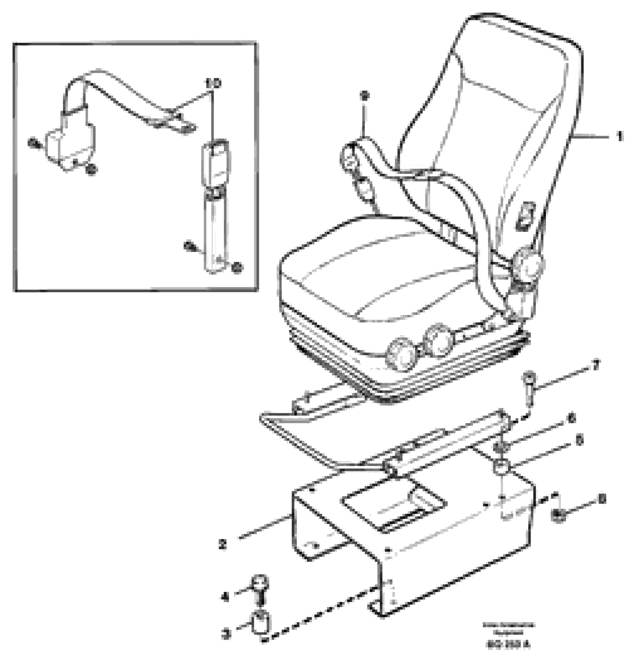 Схема запчастей Volvo A35C - 81876 Operator seat with fitting parts A35C SER NO 4621-, SER NO USA 60001-