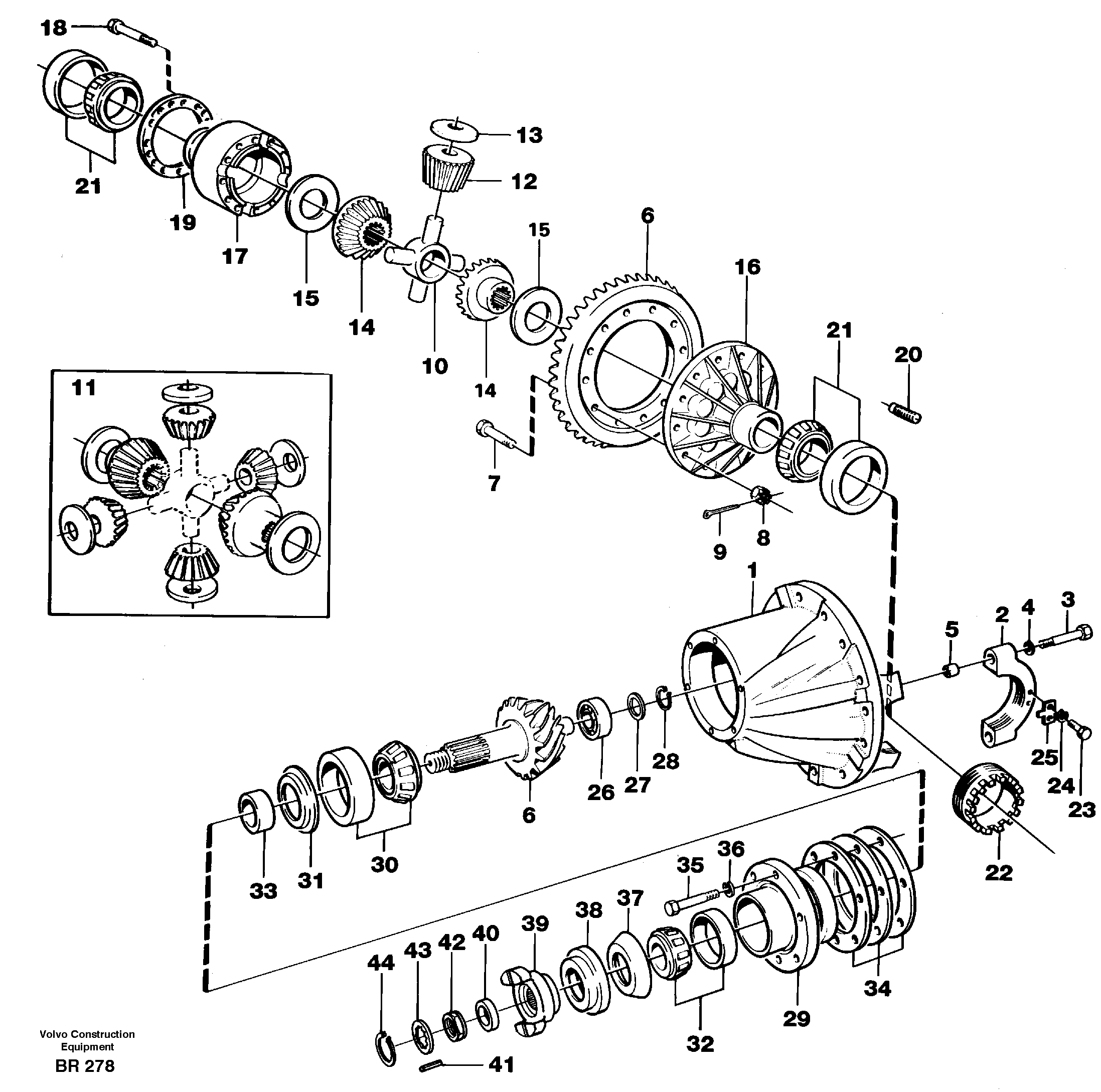 Схема запчастей Volvo A40 - 60492 Главная передача A40 SER NO 1201-, SER NO USA 60101-
