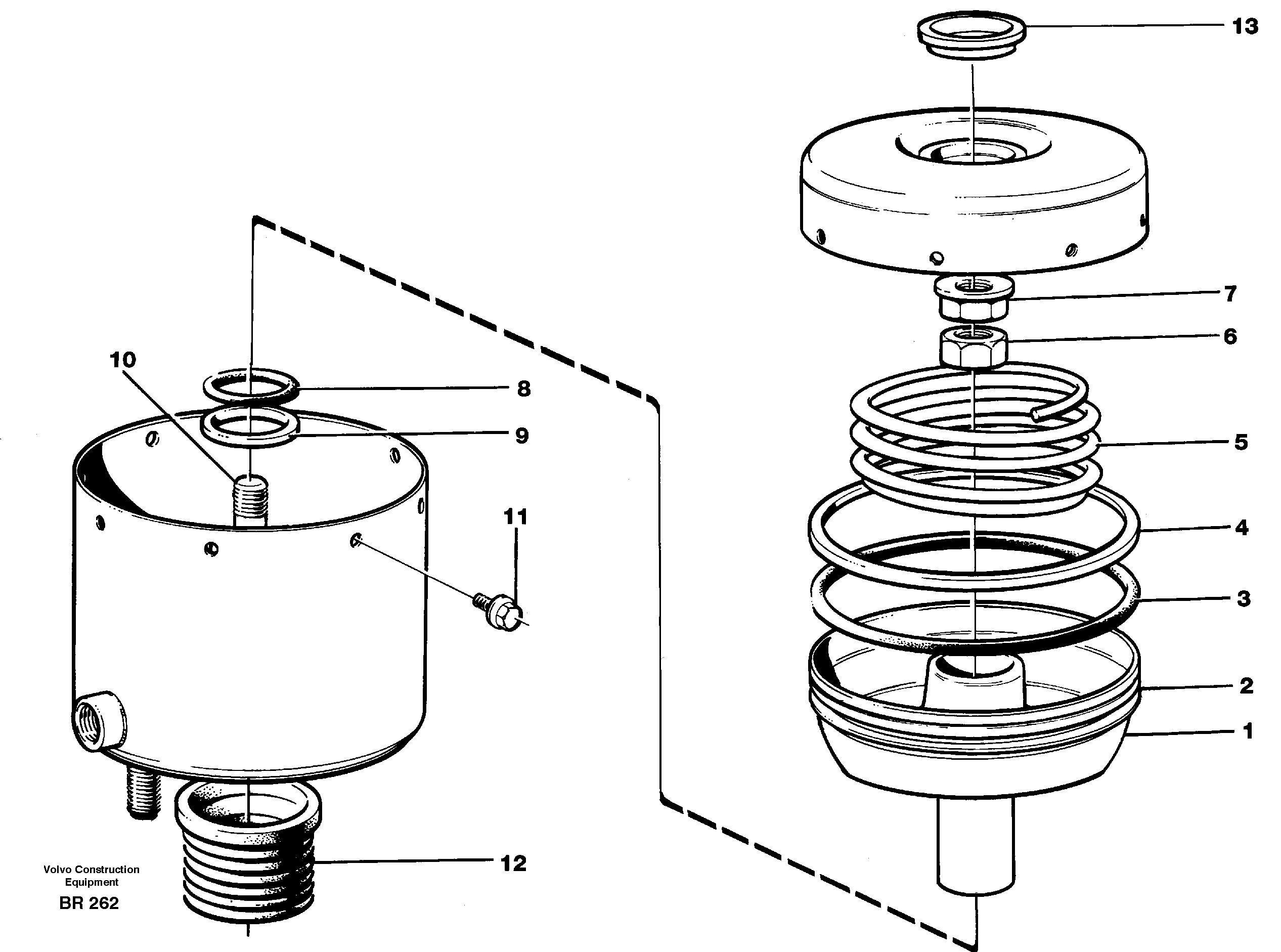 Схема запчастей Volvo A40 - 36351 Brake cylinder A40 SER NO 1201-, SER NO USA 60101-