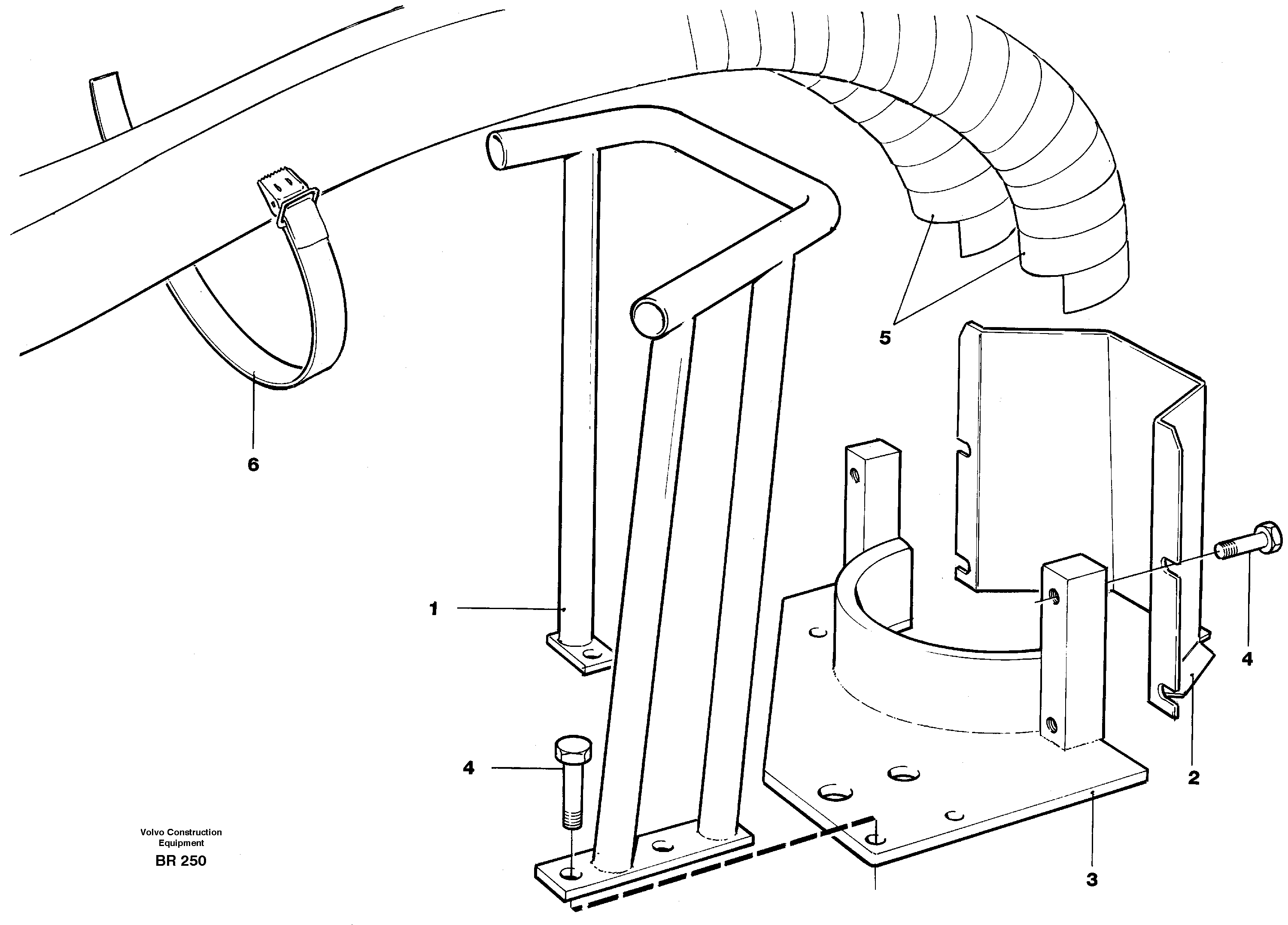 Схема запчастей Volvo A40 - 34287 Hose protector, load unit A40 SER NO 1201-, SER NO USA 60101-