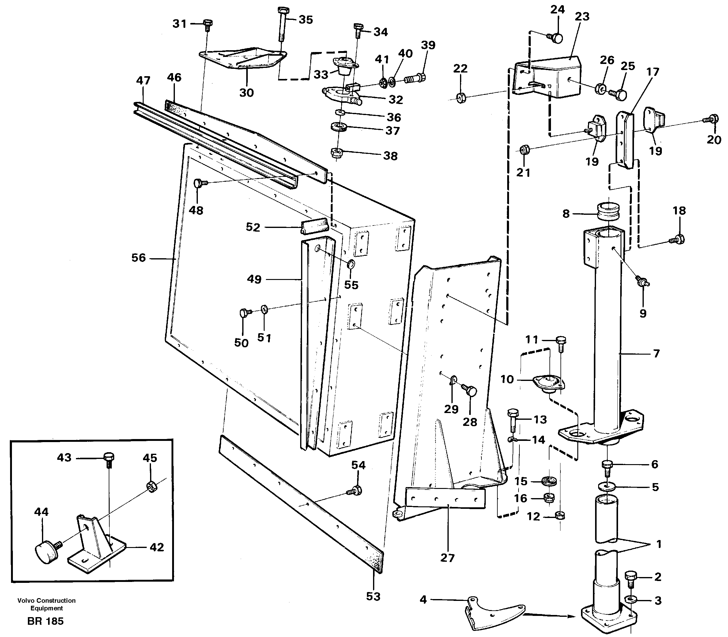 Схема запчастей Volvo A40 - 82747 Radiator mounting A40 SER NO 1201-, SER NO USA 60101-