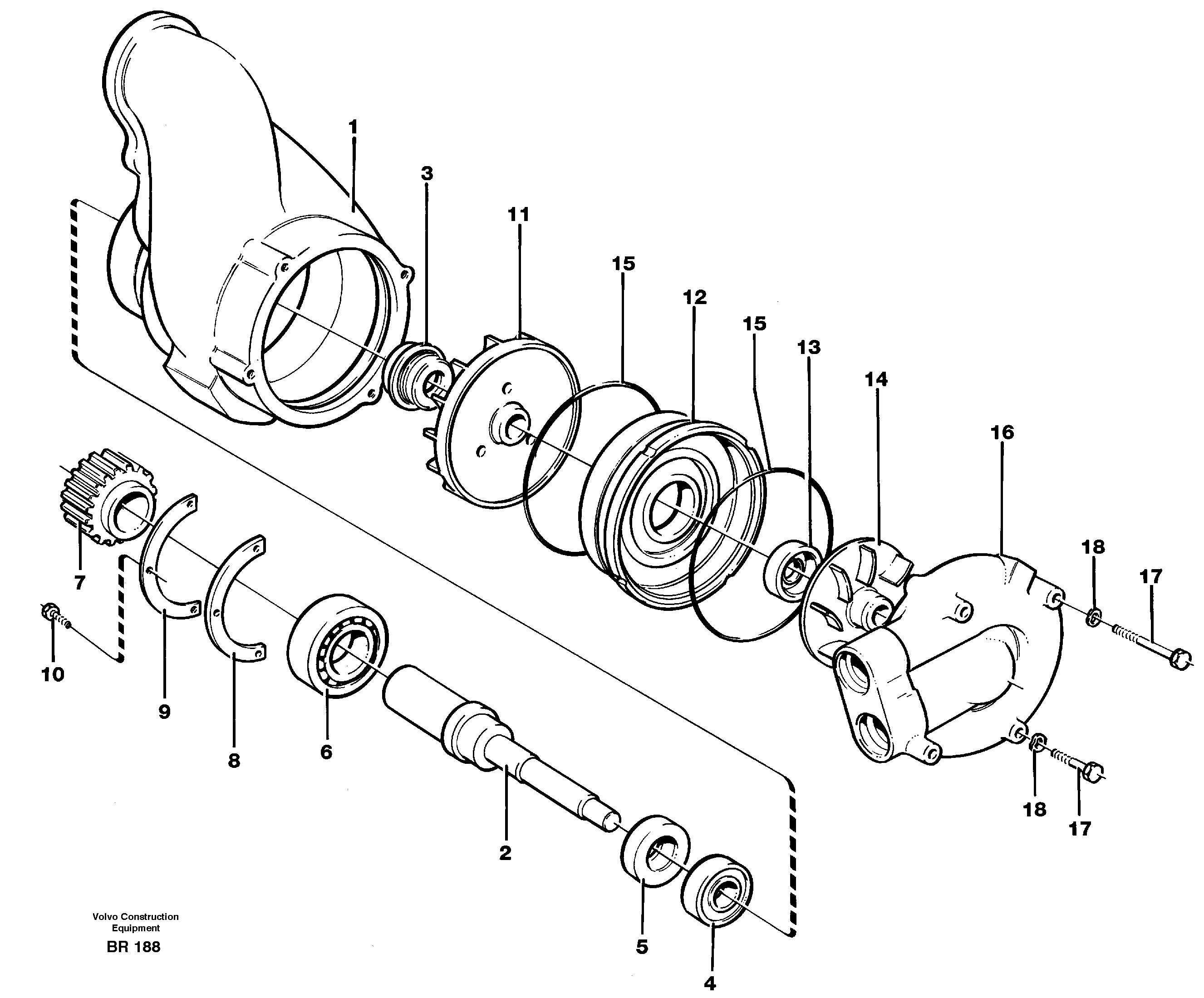Схема запчастей Volvo A40 - 22644 Водяной насос A40 SER NO 1201-, SER NO USA 60101-