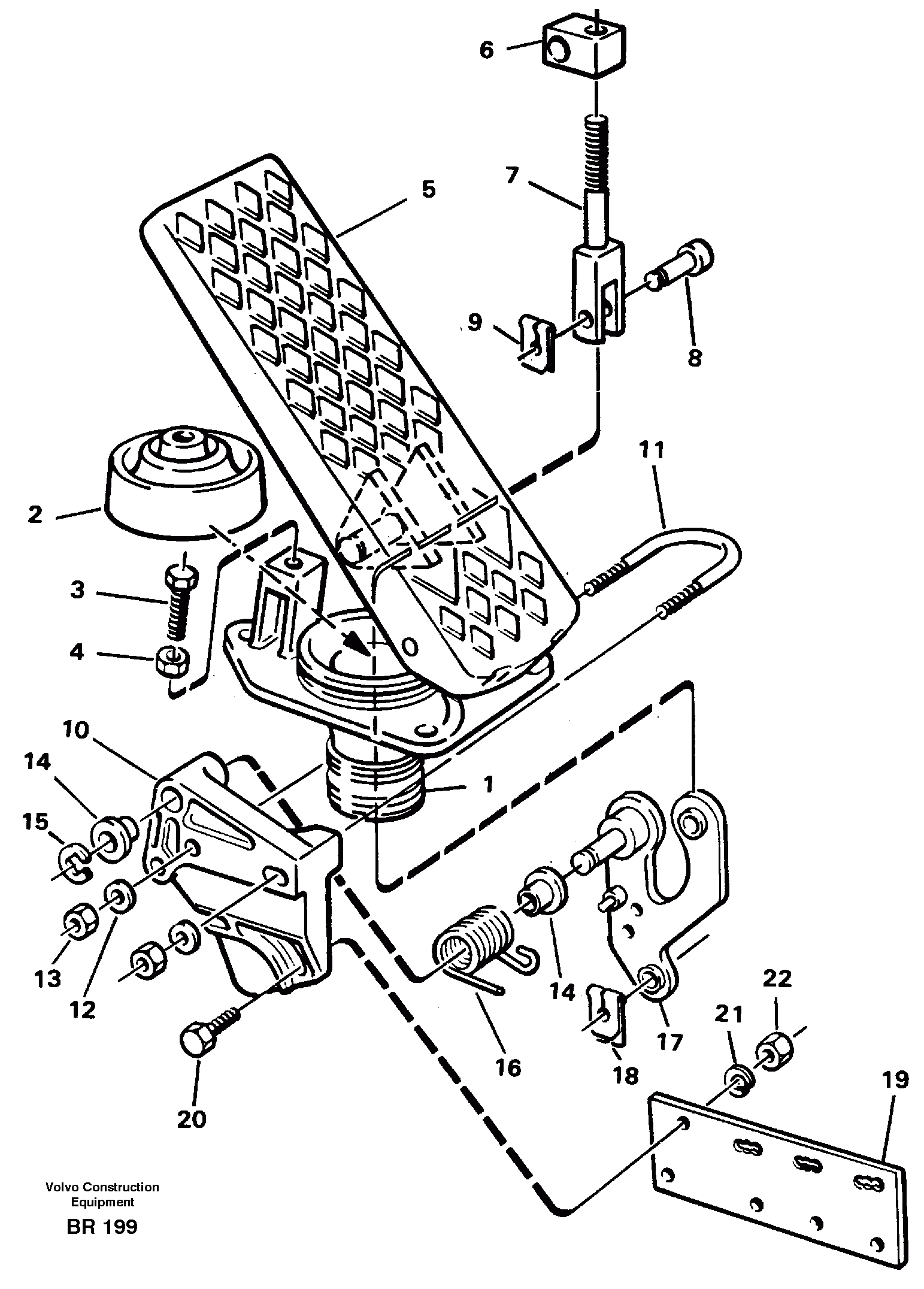 Схема запчастей Volvo A40 - 90571 Accelerator pedal A40 SER NO 1201-, SER NO USA 60101-