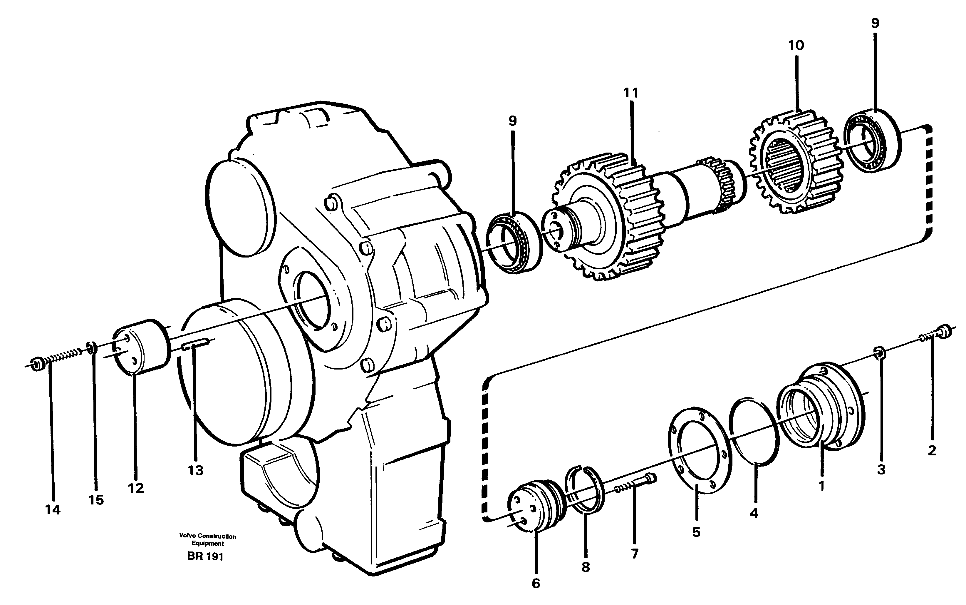 Схема запчастей Volvo A40 - 44736 Intermediate shaft A40 SER NO 1201-, SER NO USA 60101-