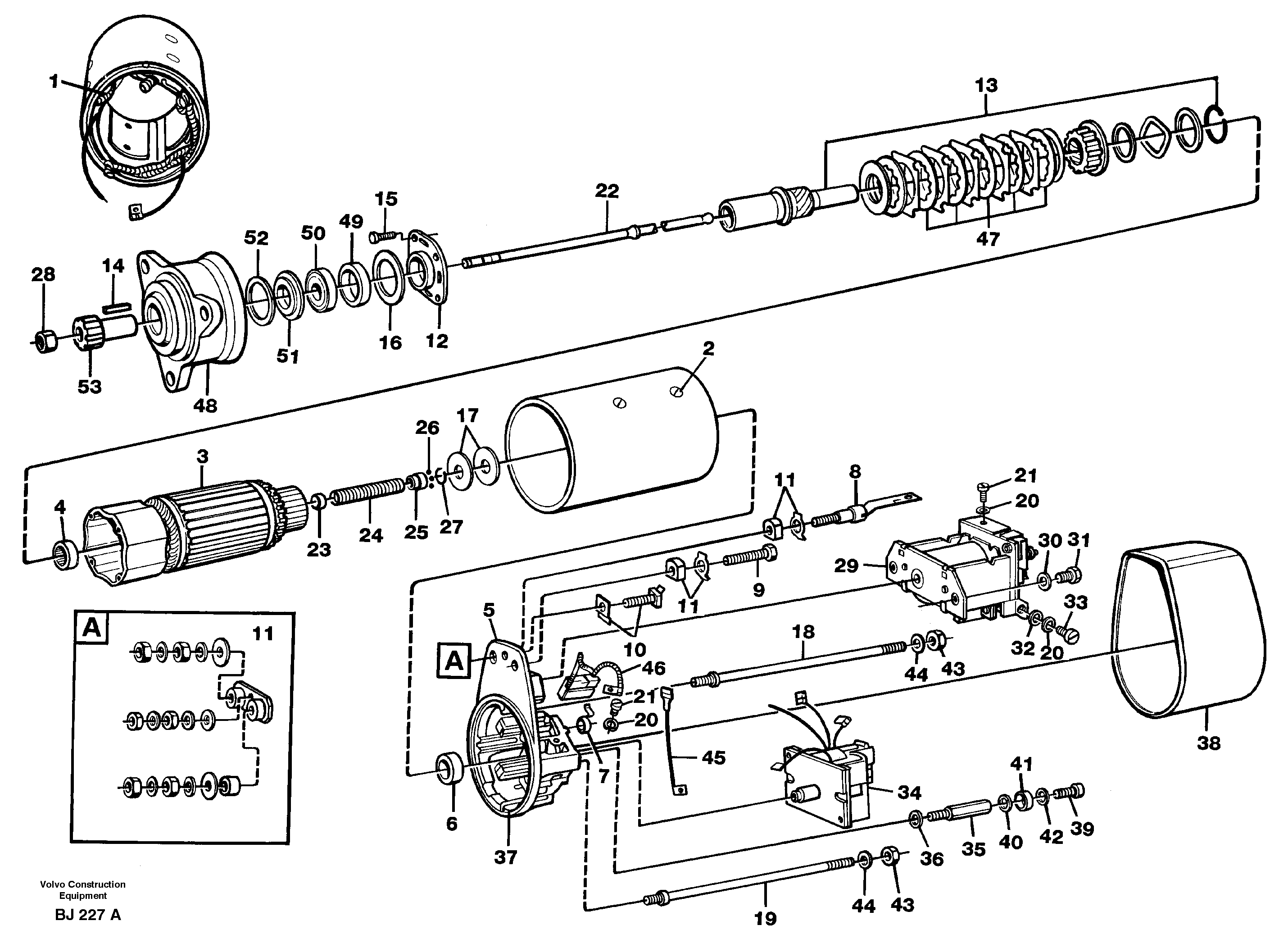 Схема запчастей Volvo A30C - 25462 Starter motor A30C VOLVO BM VOLVO BM A30C SER NO - 2320/- 2275, USA