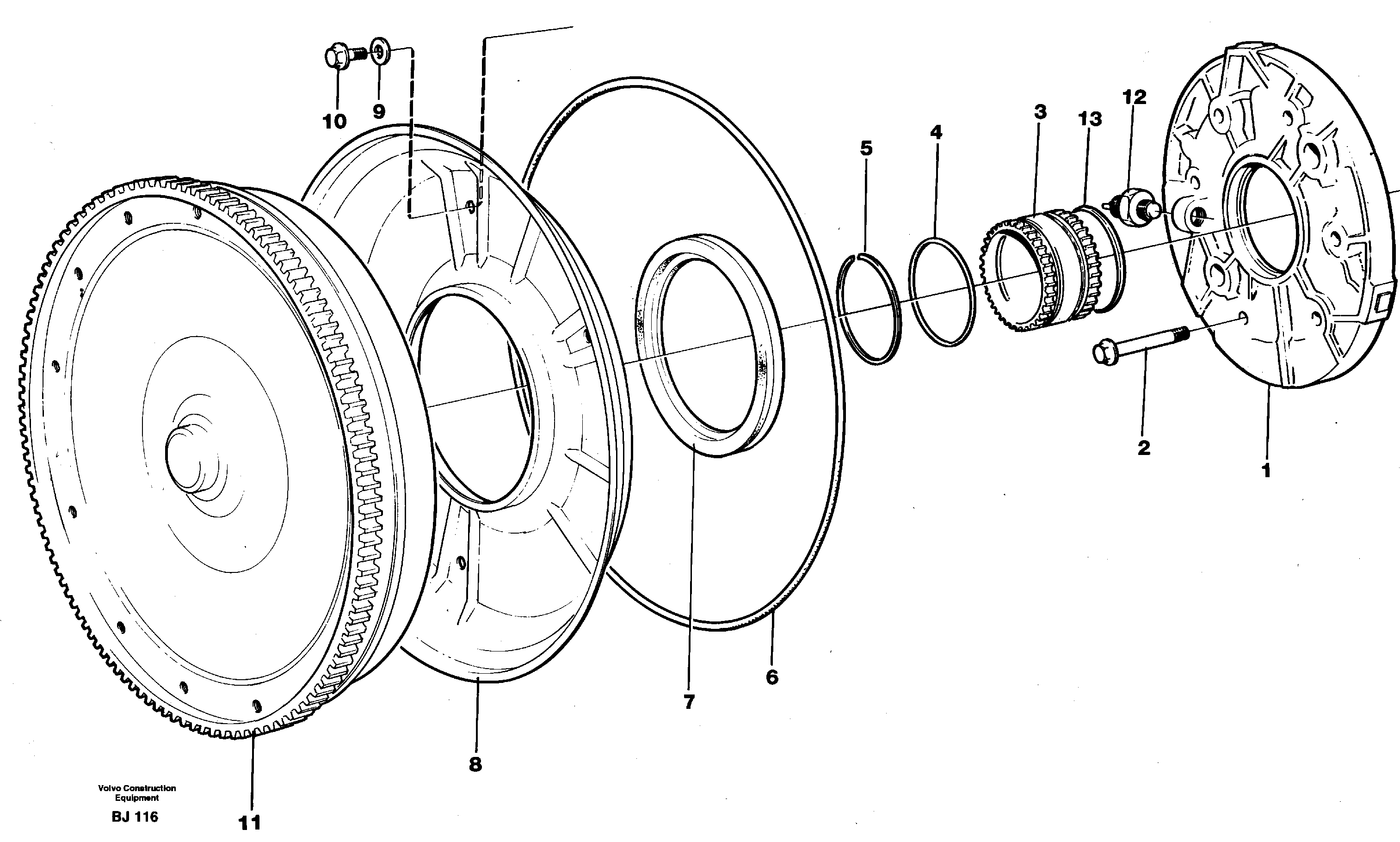 Схема запчастей Volvo A30C - 41381 Torque converter and oil pump A30C VOLVO BM VOLVO BM A30C SER NO - 2320/- 2275, USA