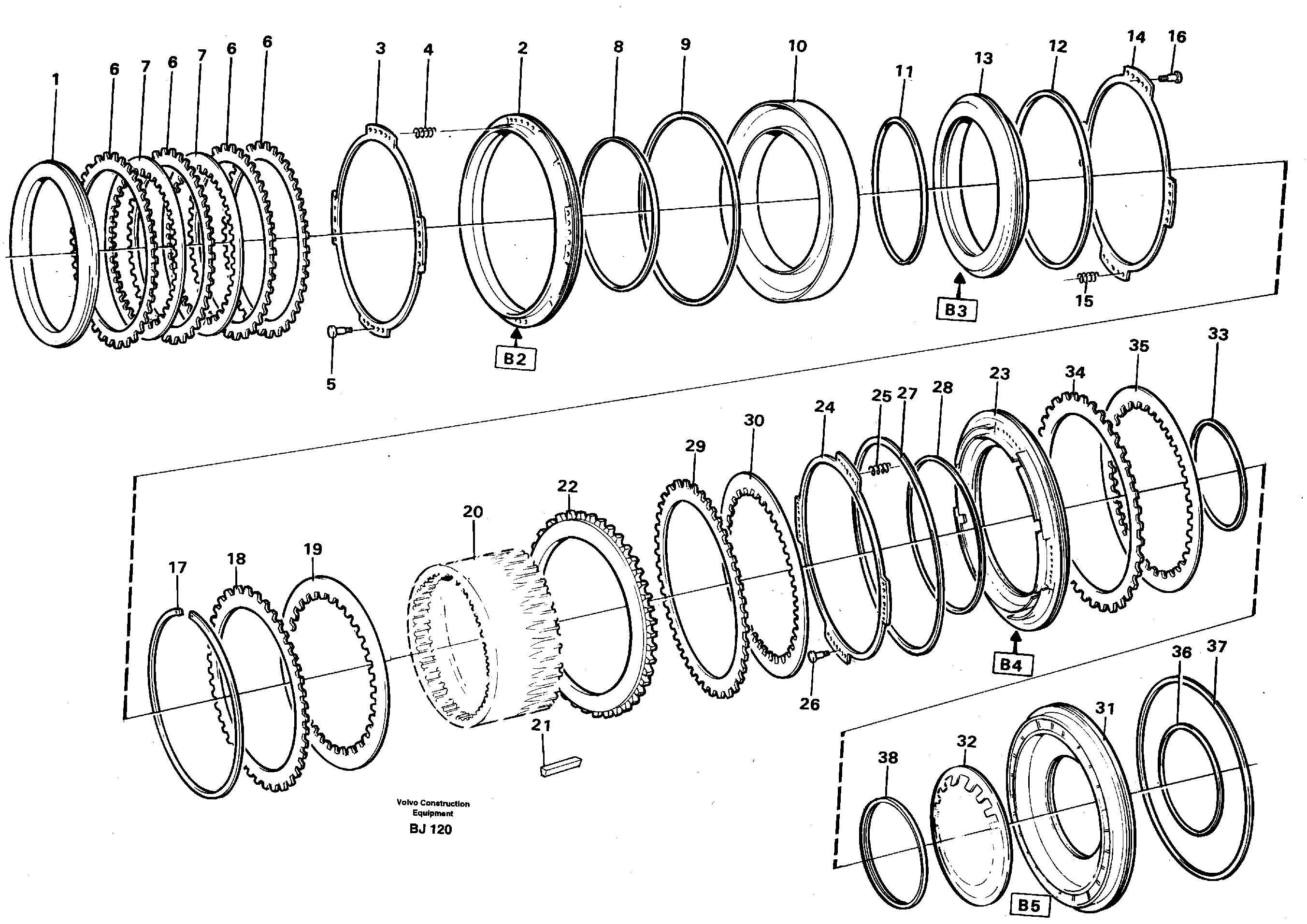 Схема запчастей Volvo A30C - 56458 Brakes A30C VOLVO BM VOLVO BM A30C SER NO - 2320/- 2275, USA