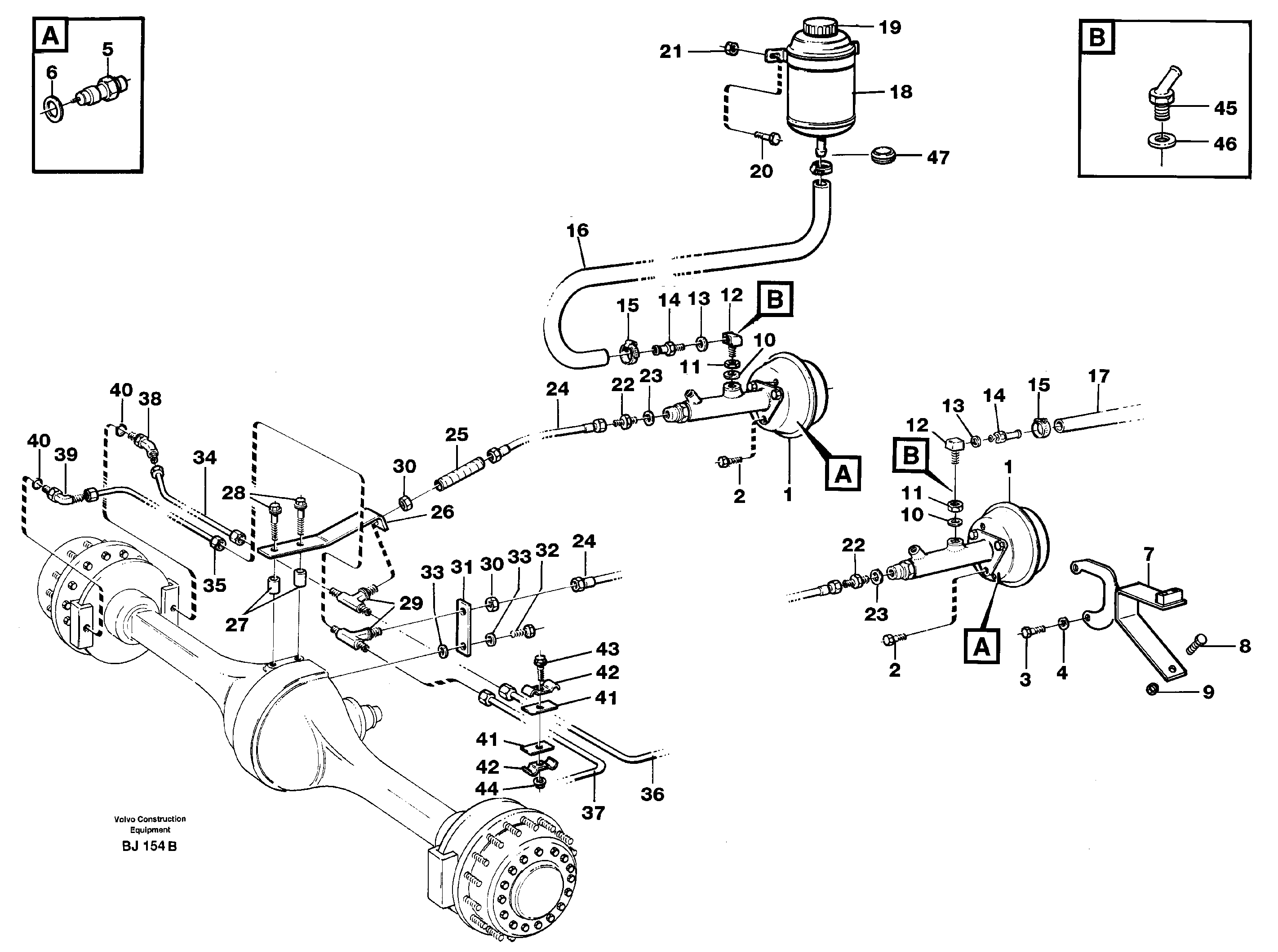 Схема запчастей Volvo A30C - 71233 Hydraulic brake system, motor unit A30C VOLVO BM VOLVO BM A30C SER NO - 2320/- 2275, USA