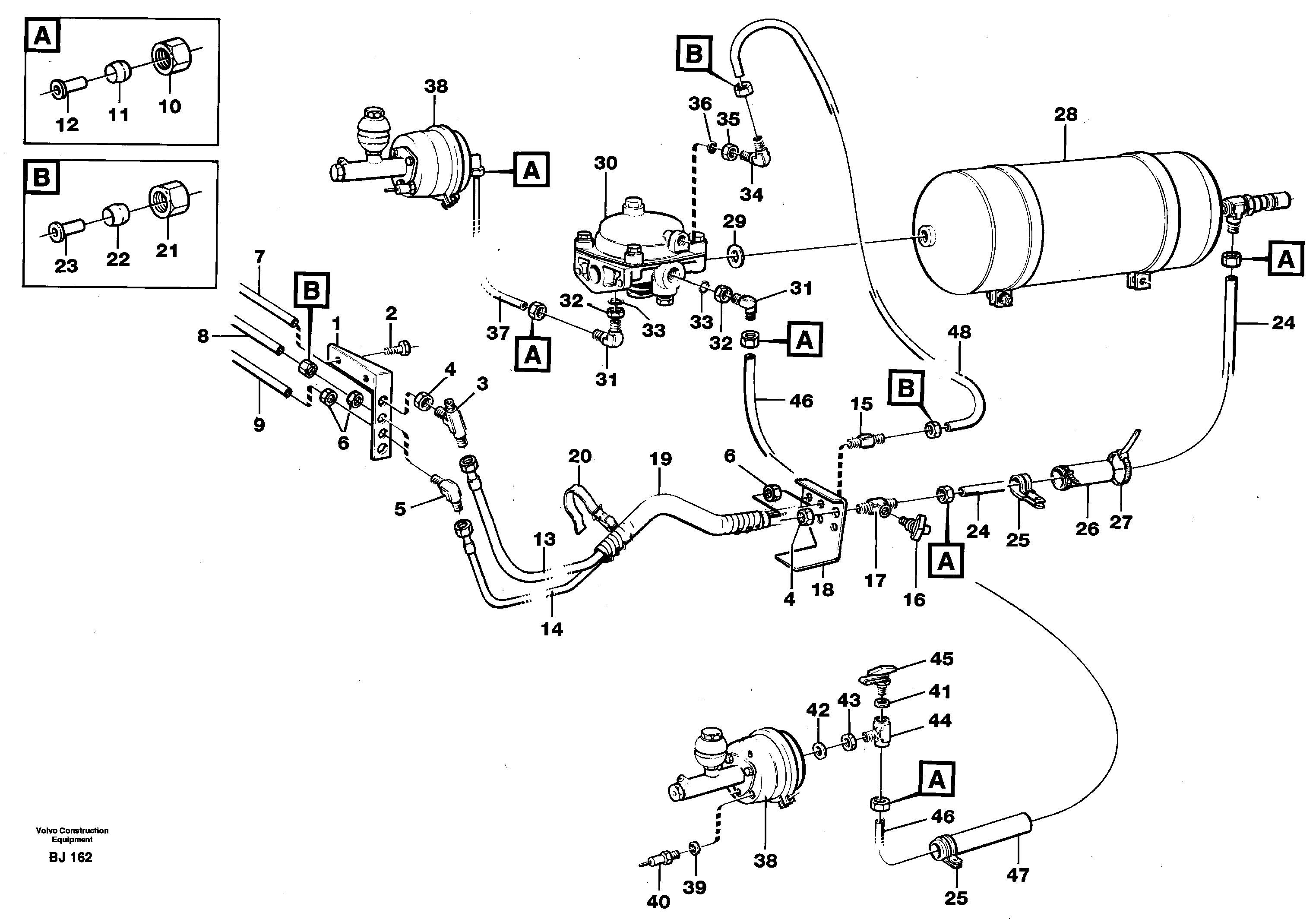 Схема запчастей Volvo A30C - 65790 Brake system, load unit A30C VOLVO BM VOLVO BM A30C SER NO - 2320/- 2275, USA