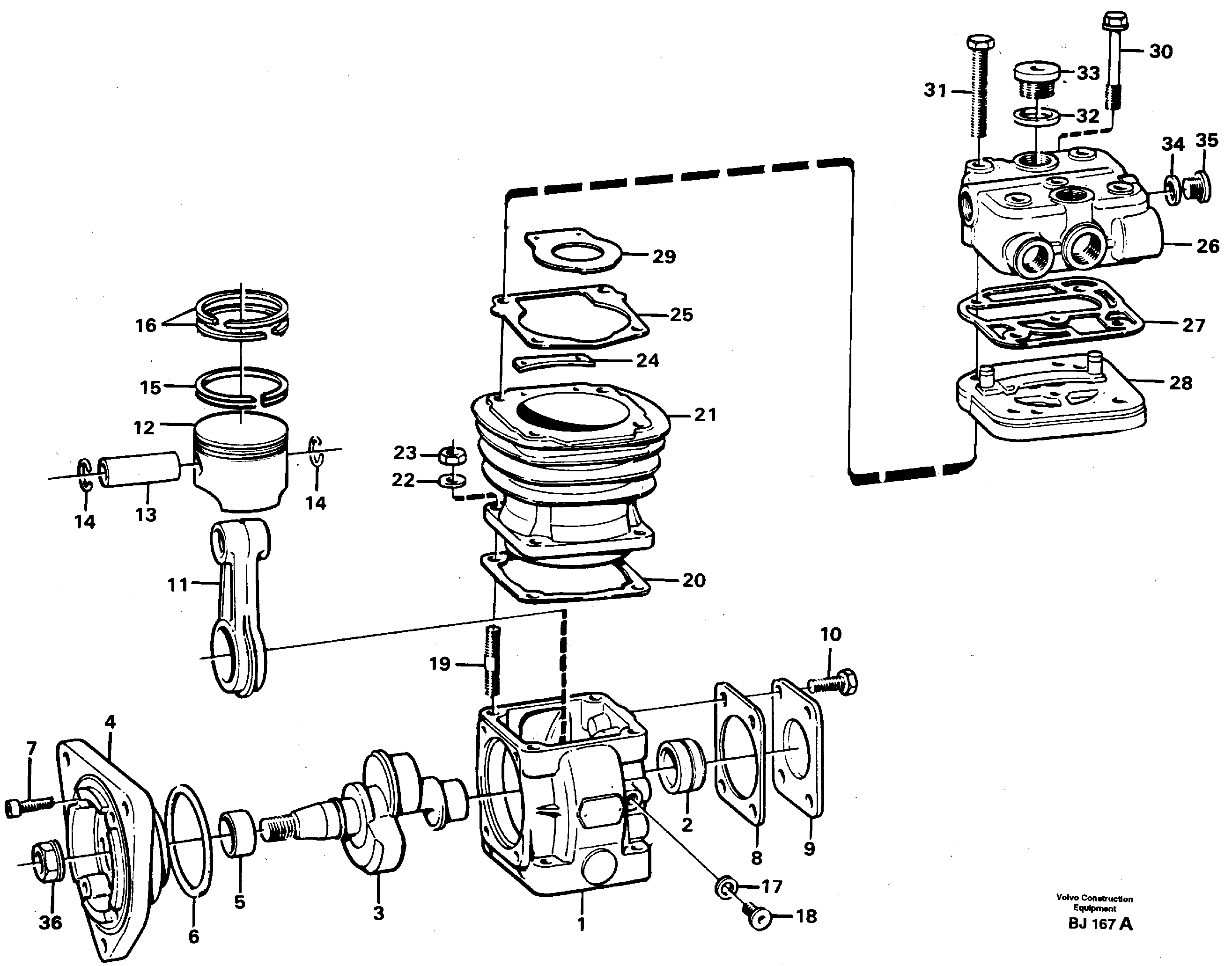 Схема запчастей Volvo A30C - 22766 Air compressor A30C VOLVO BM VOLVO BM A30C SER NO - 2320/- 2275, USA