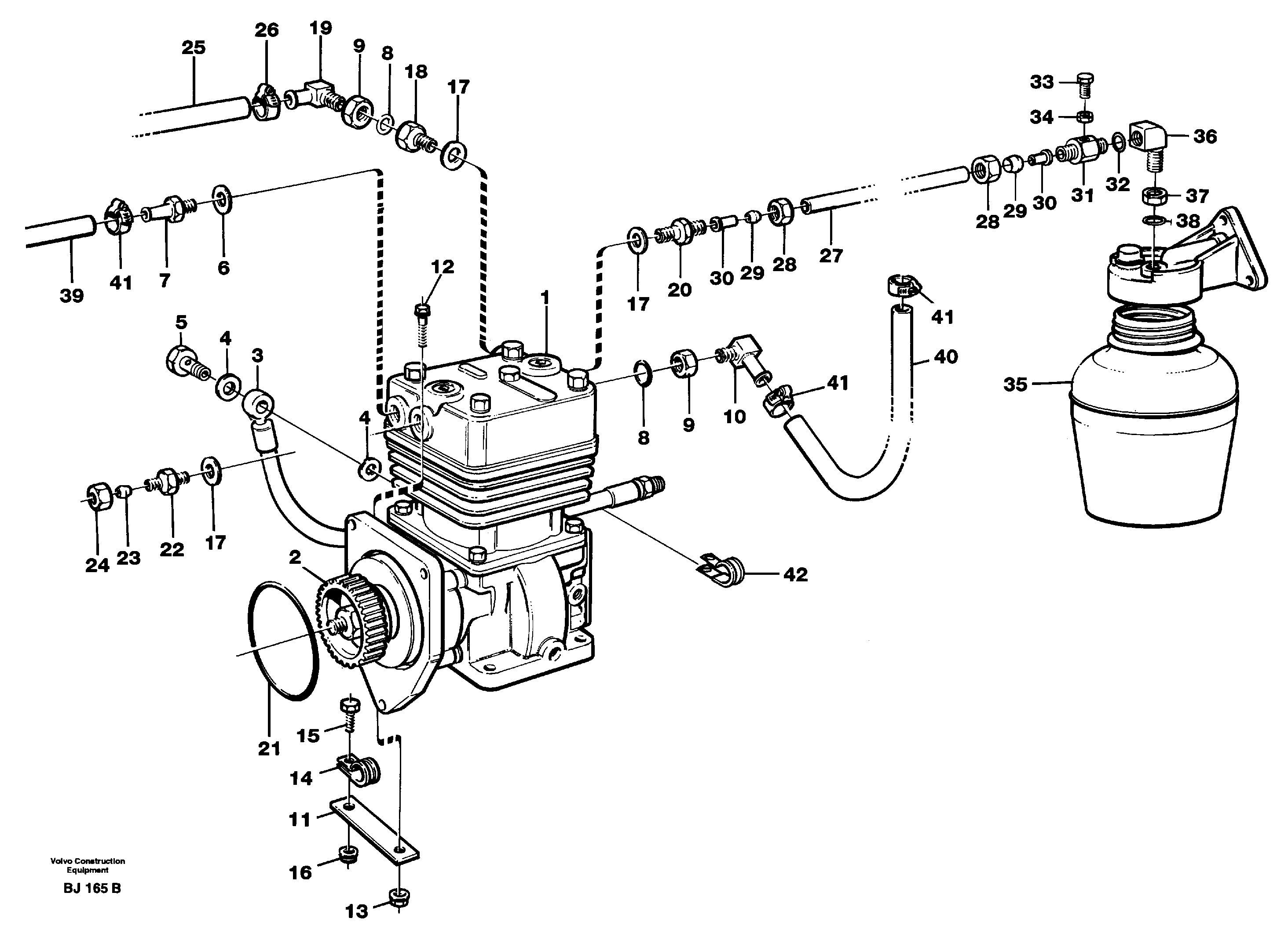 Схема запчастей Volvo A30C - 84737 Air-compressor with fitting parts A30C VOLVO BM VOLVO BM A30C SER NO - 2320/- 2275, USA