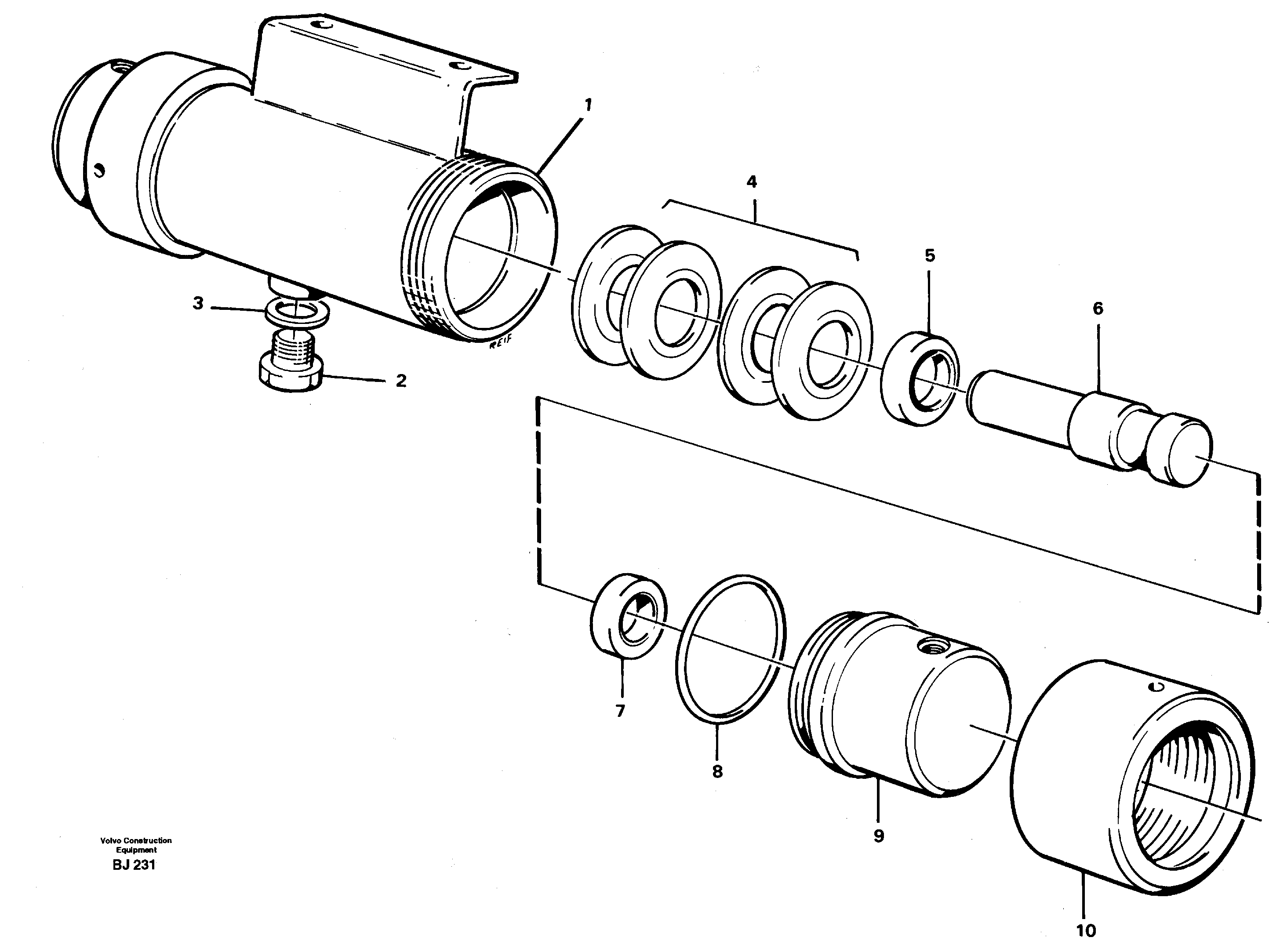 Схема запчастей Volvo A30C - 22775 Damping cylinder A30C VOLVO BM VOLVO BM A30C SER NO - 2320/- 2275, USA