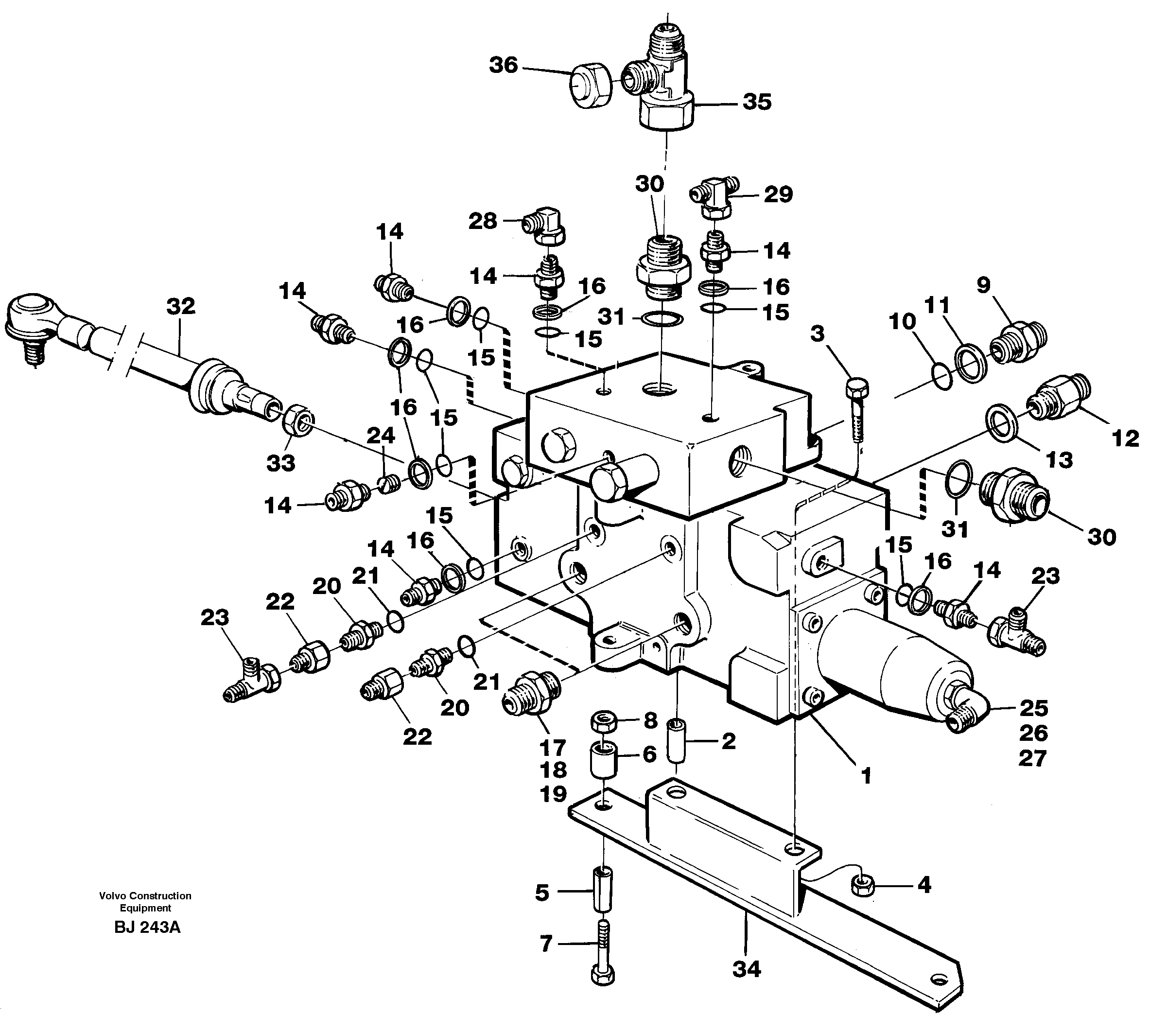 Схема запчастей Volvo A30C - 59376 Control valve with fitting parts A30C VOLVO BM VOLVO BM A30C SER NO - 2320/- 2275, USA