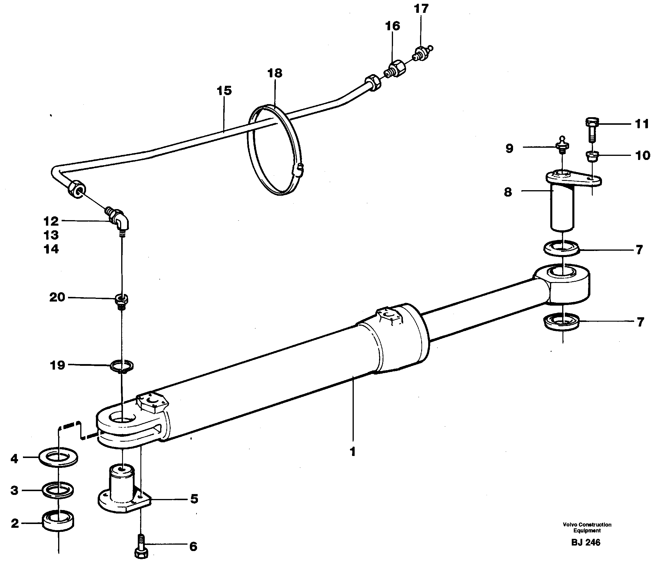 Схема запчастей Volvo A30C - 59377 Hydraulic cylinder with fitting parts A30C VOLVO BM VOLVO BM A30C SER NO - 2320/- 2275, USA