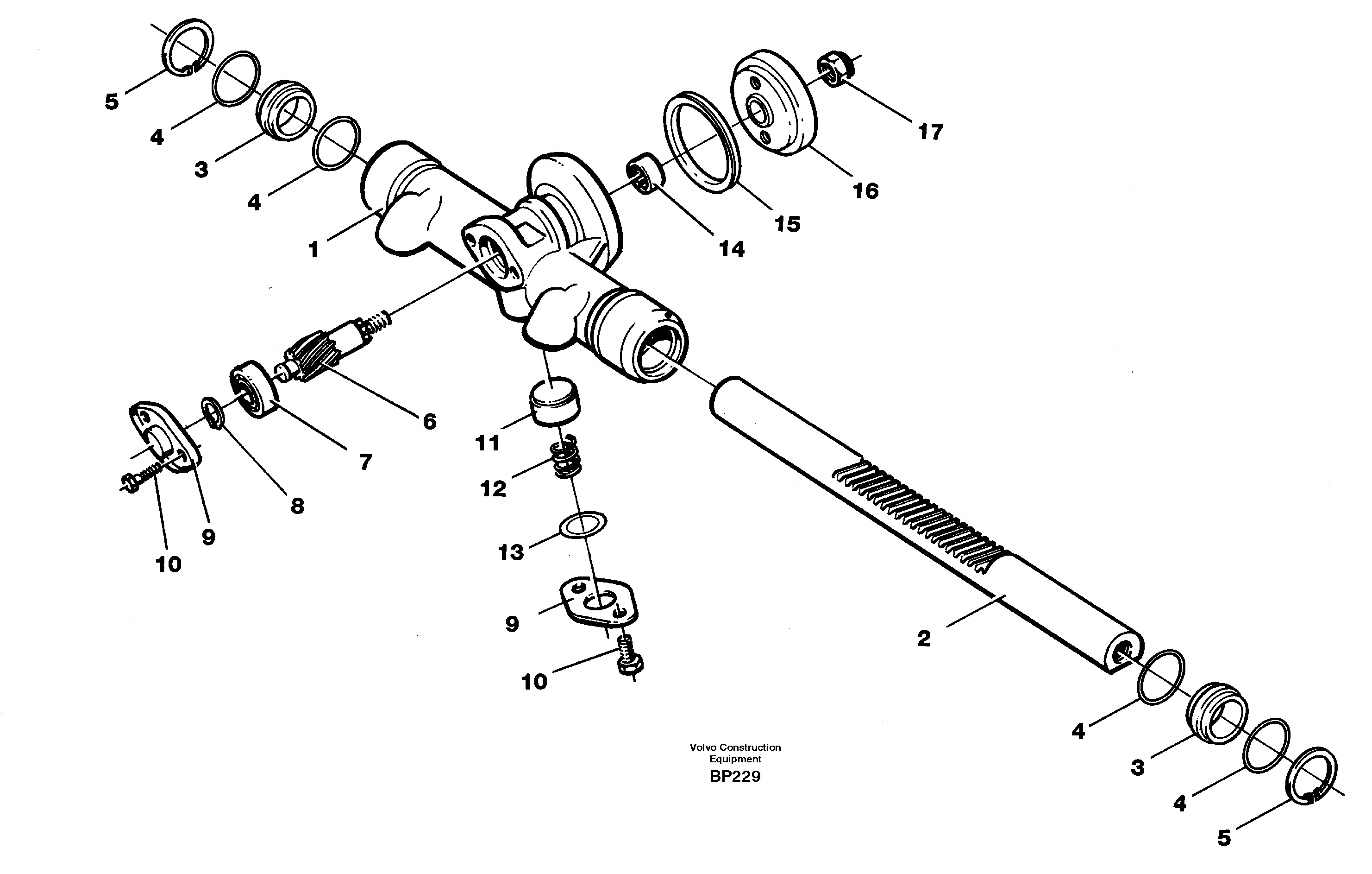 Схема запчастей Volvo A30C - 17064 Rack gear A30C