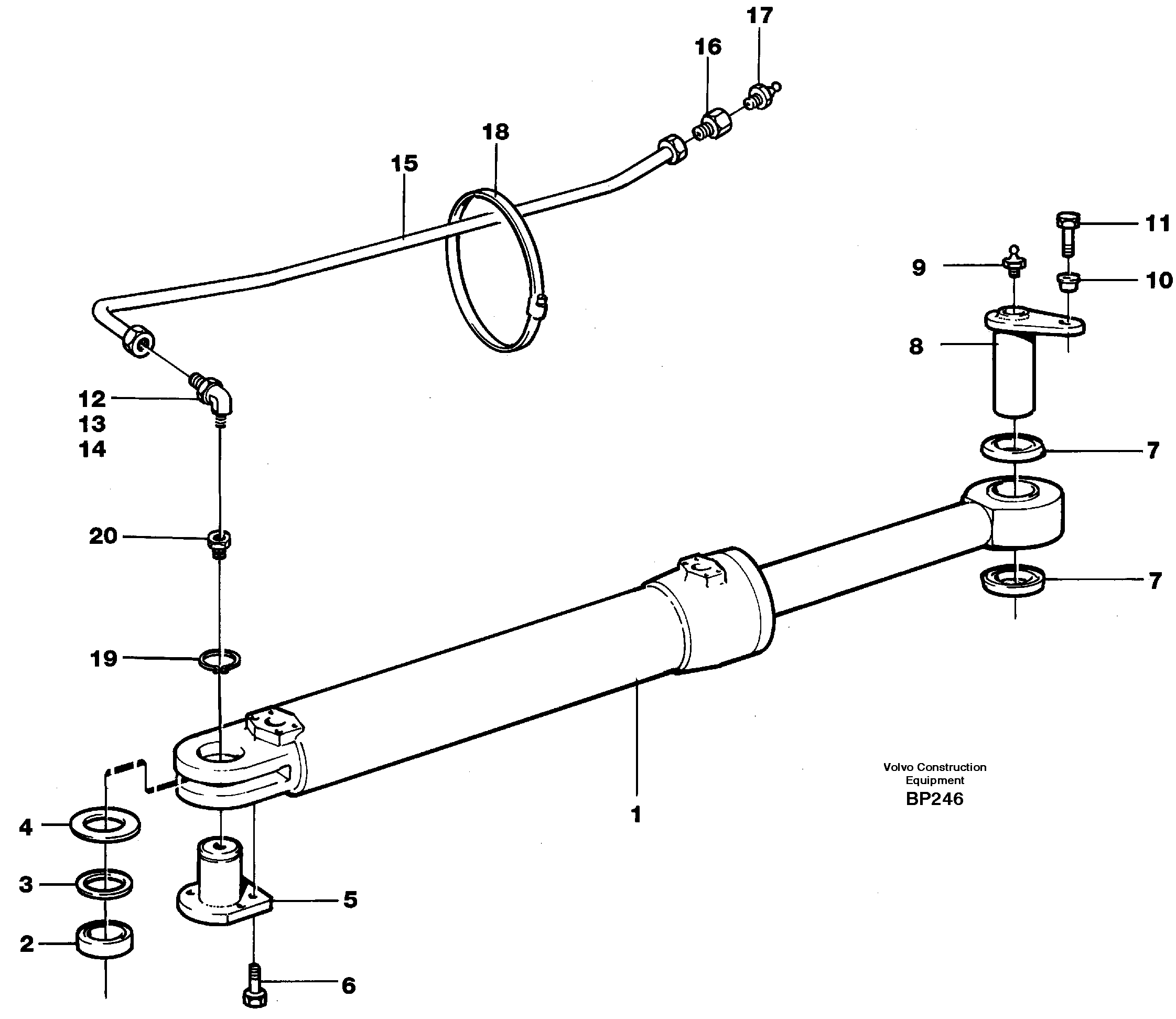 Схема запчастей Volvo A30C - 34881 Hydraulic cylinder with fitting parts A30C