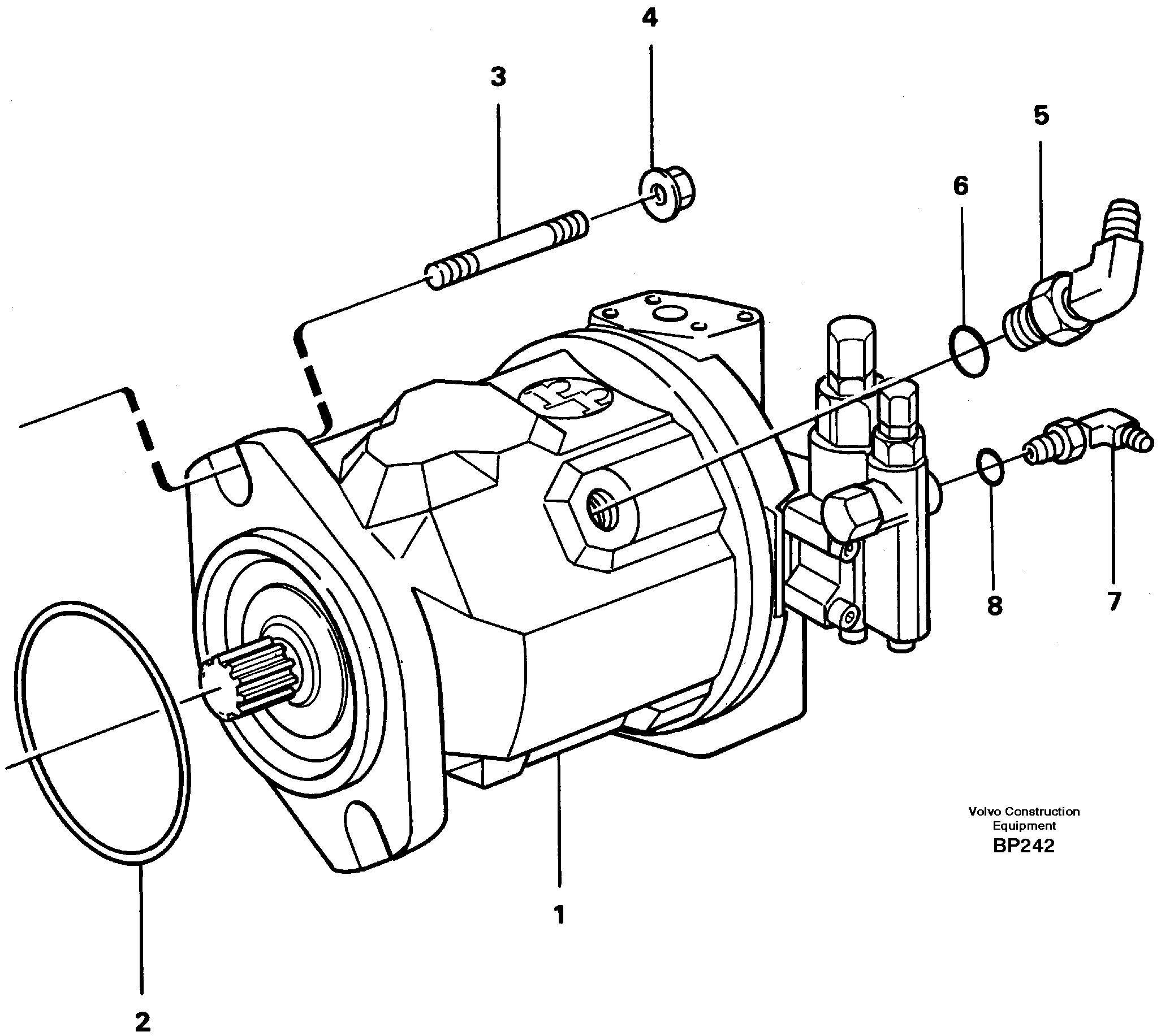 Схема запчастей Volvo A30C - 59003 Hydraulic pump with fitting parts A30C