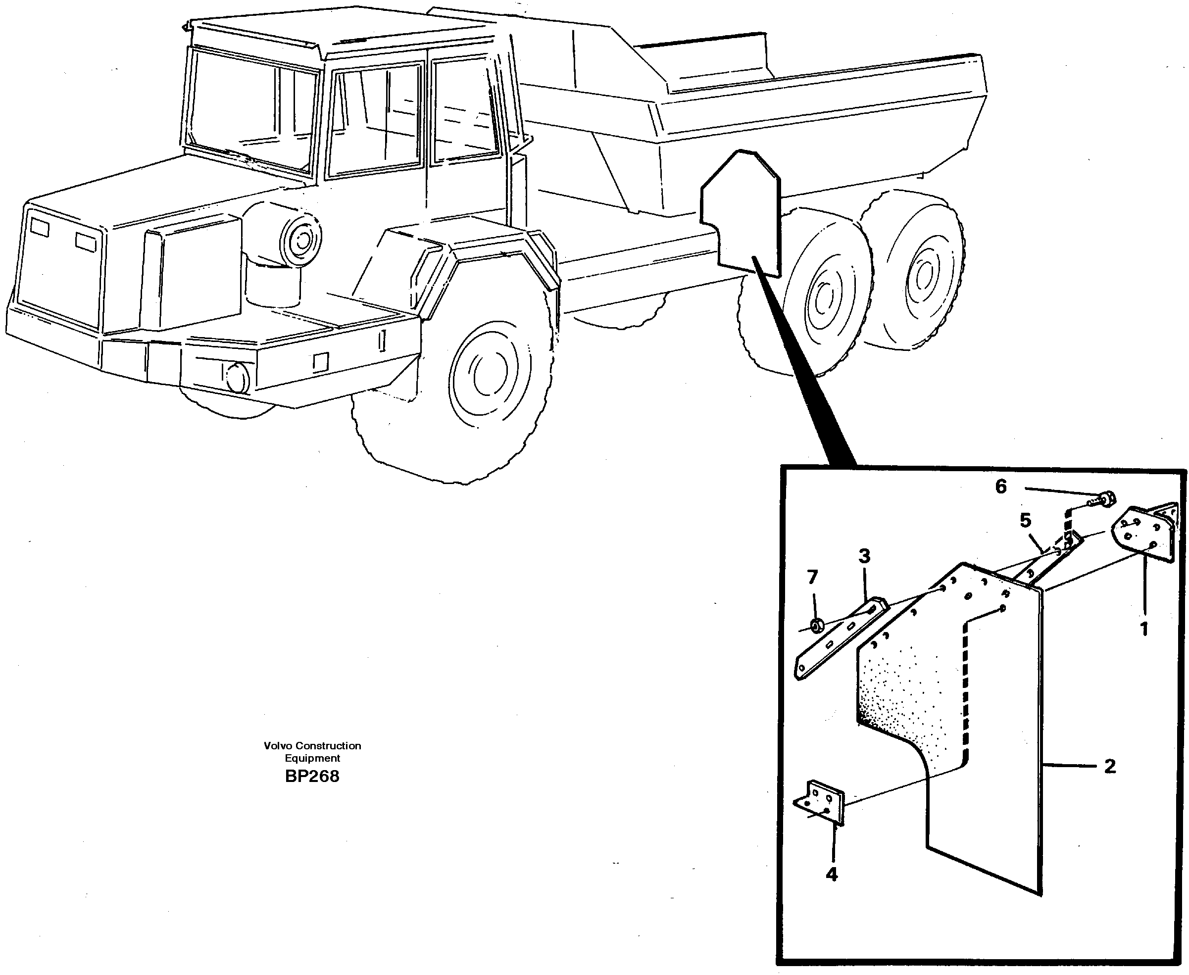 Схема запчастей Volvo A30C - 34885 Mudflap, load unit A30C