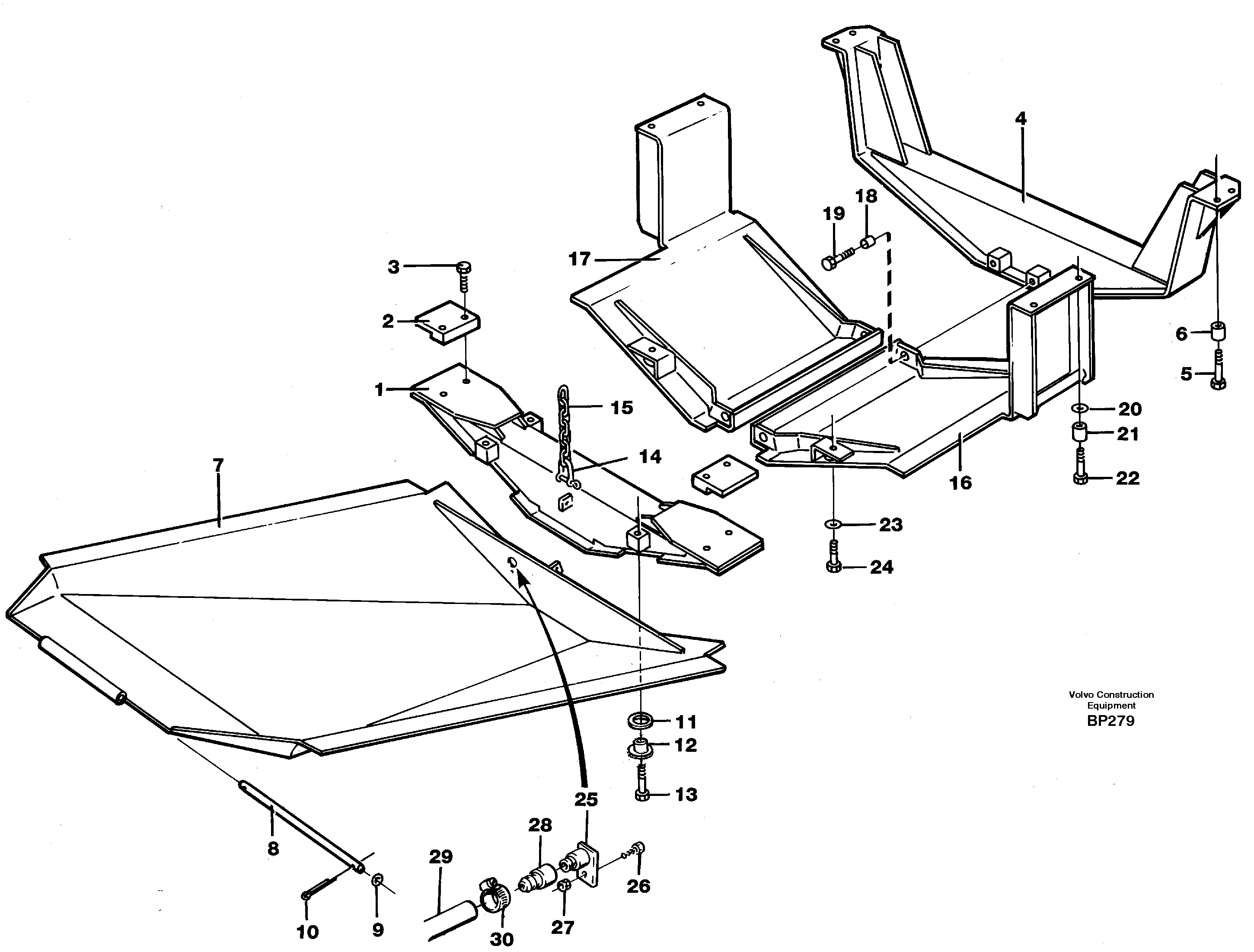 Схема запчастей Volvo A30C - 82042 Protecting plates A30C