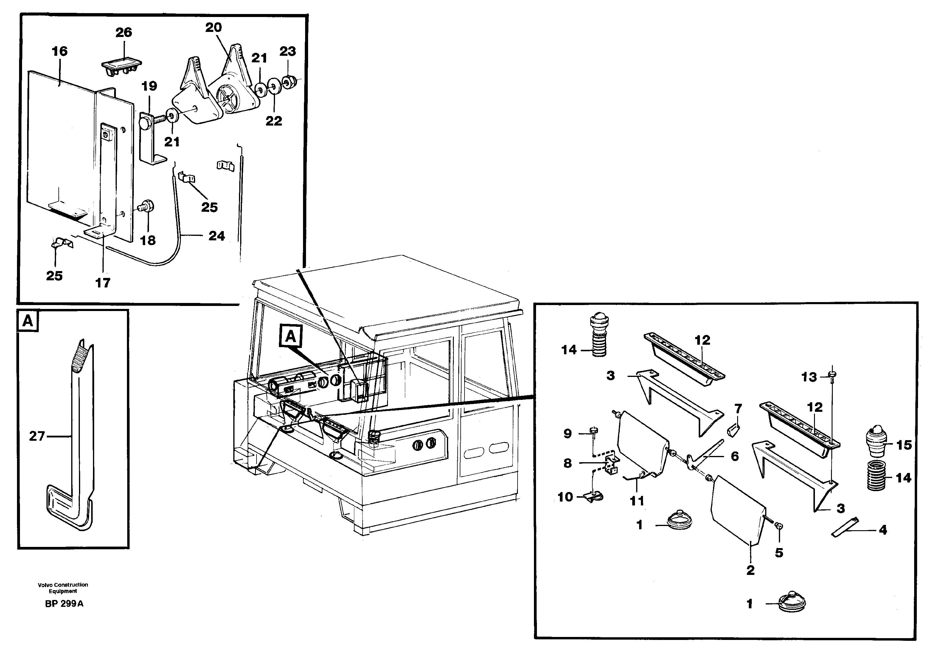 Схема запчастей Volvo A30C - 2509 Air distribution. Outlet and controls A30C