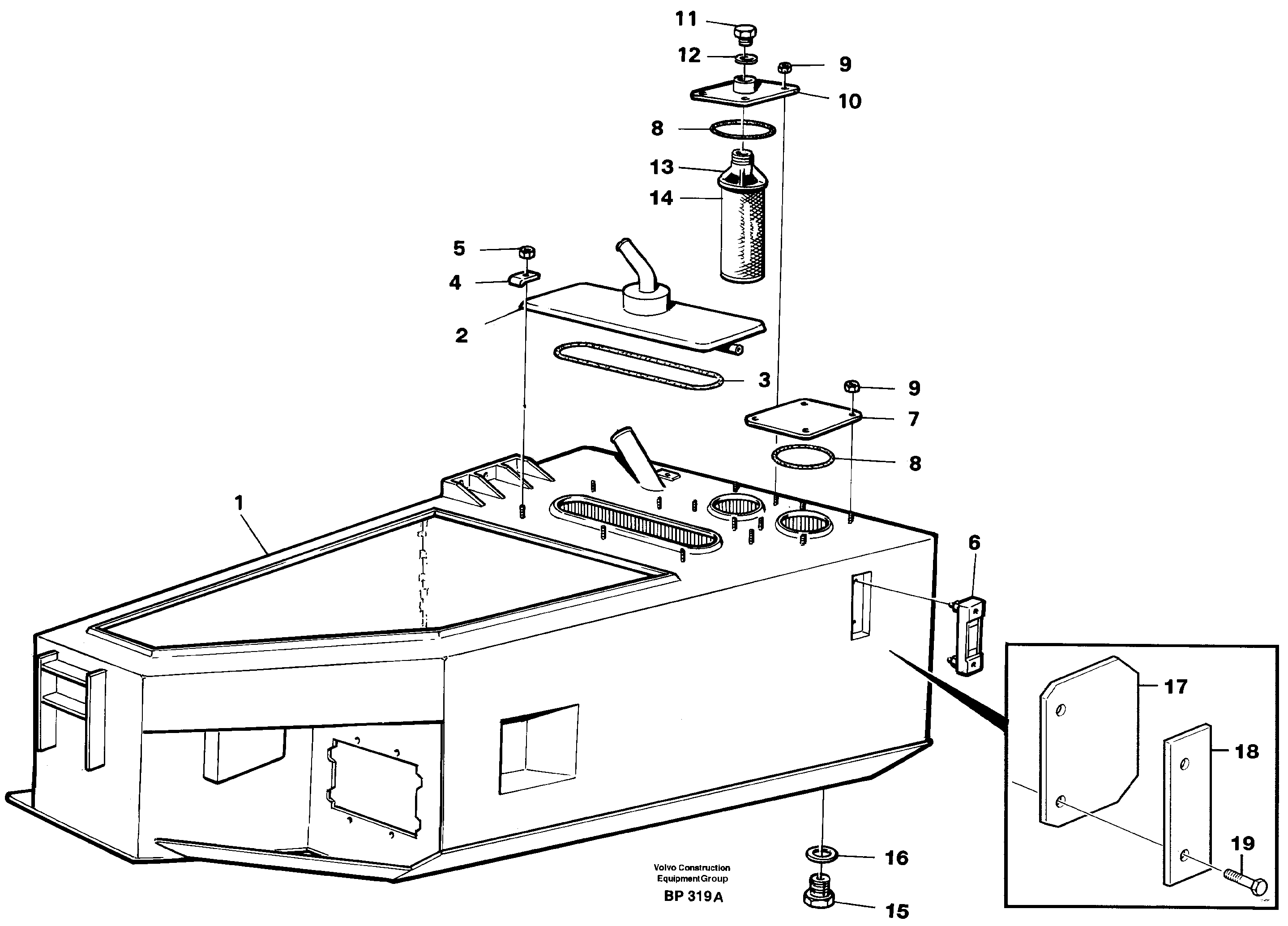 Схема запчастей Volvo A30C - 89301 Гидробак A30C