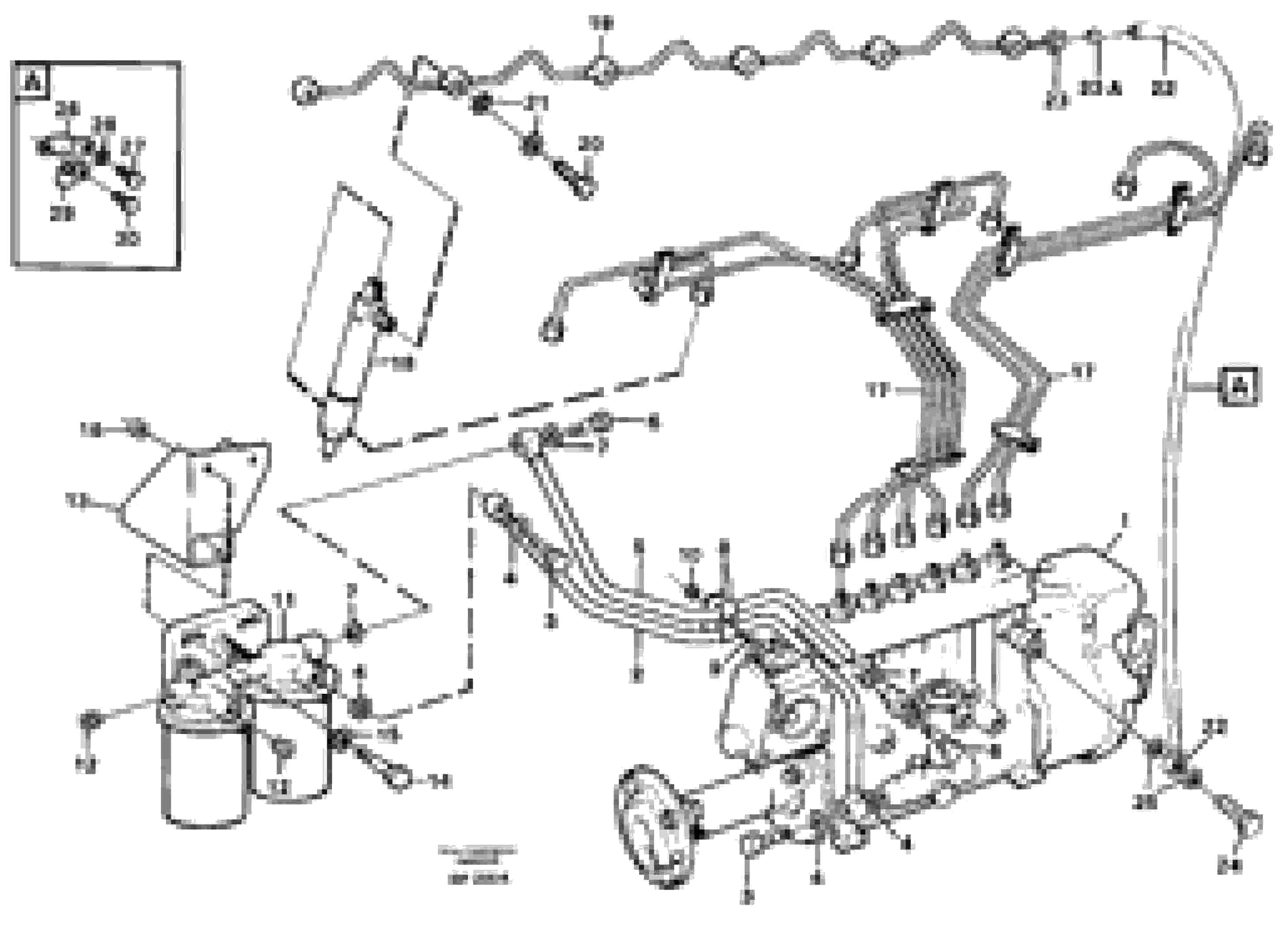 Схема запчастей Volvo A30C - 31523 Fuel pipes, fuelinjec. pump - fuel filter - leak-off line A30C