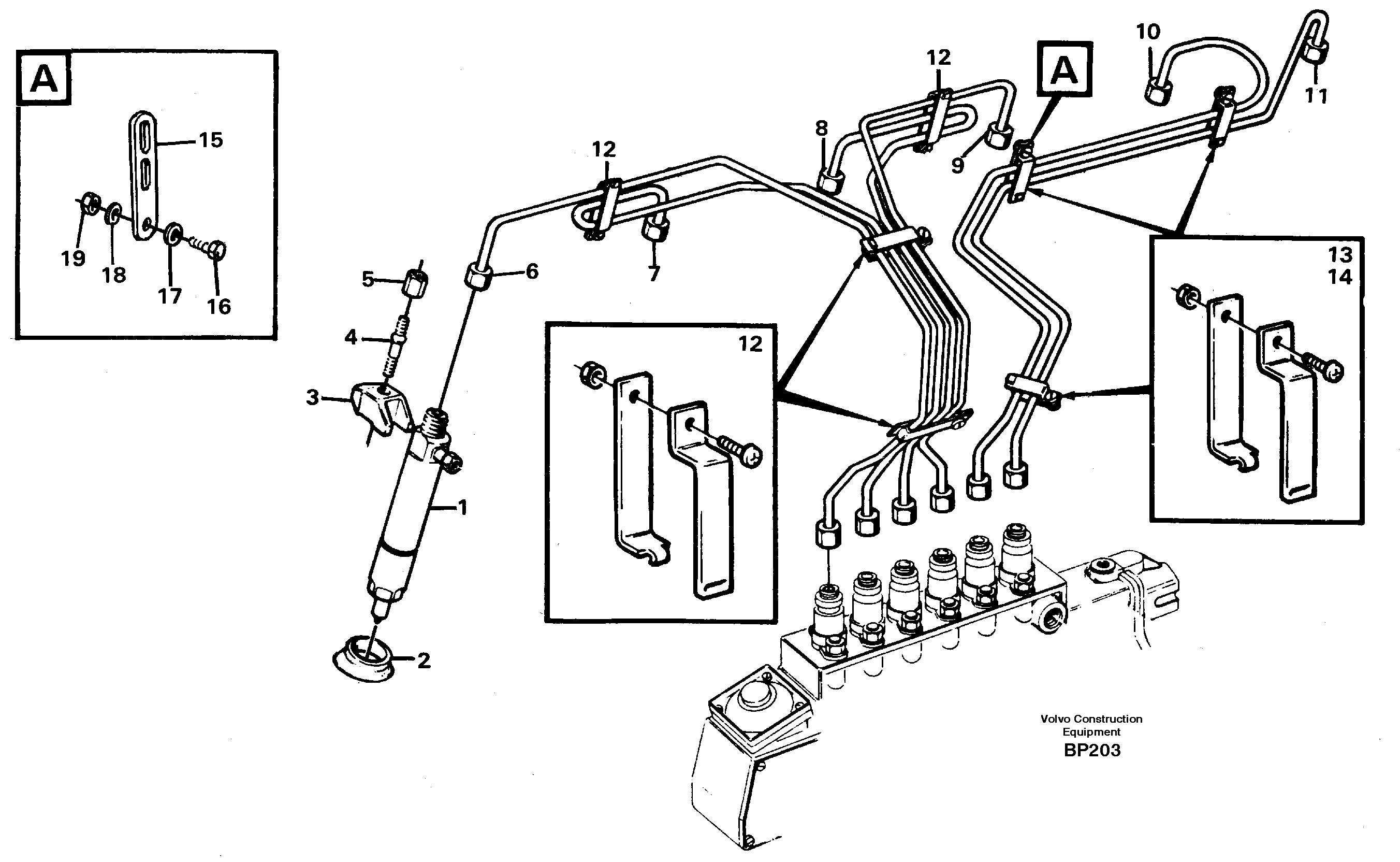 Схема запчастей Volvo A30C - 16360 Delivery pipe - injector A30C